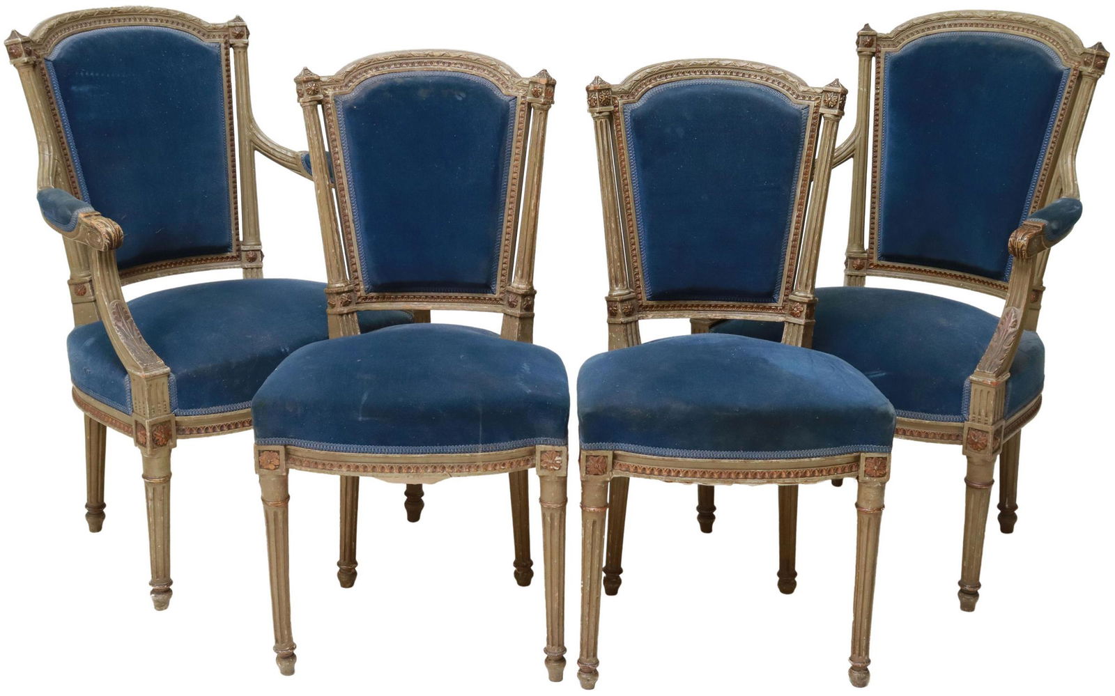 (4) FRENCH LOUIS XVI STYLE UPHOLSTERED CHAIRS (1 of 5)