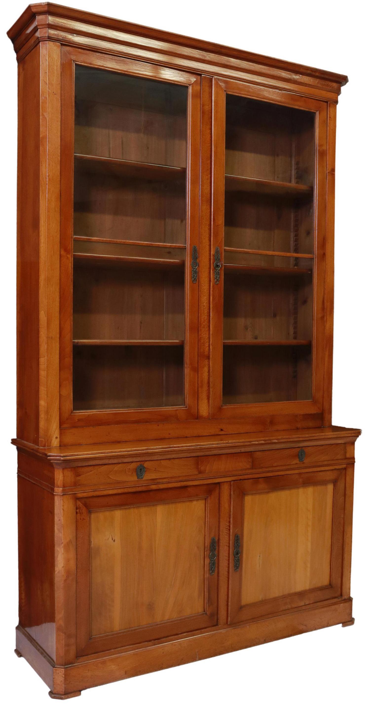 FRENCH LOUIS PHILIPPE PERIOD FRUITWOOD BOOKCASE (1 of 5)