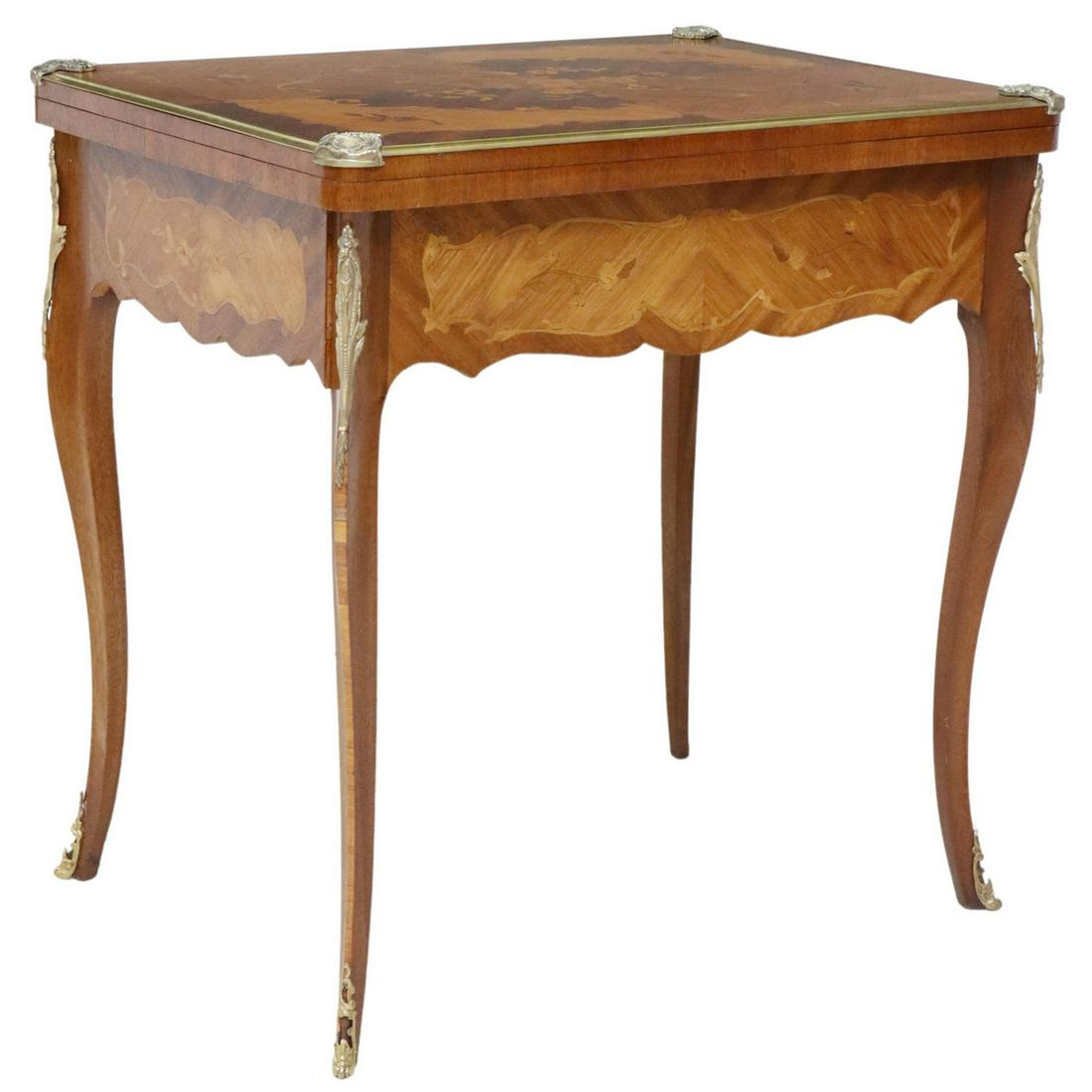 FRENCH LOUIS XV STYLE FLIP TOP GAMES TABLE (1 of 7)