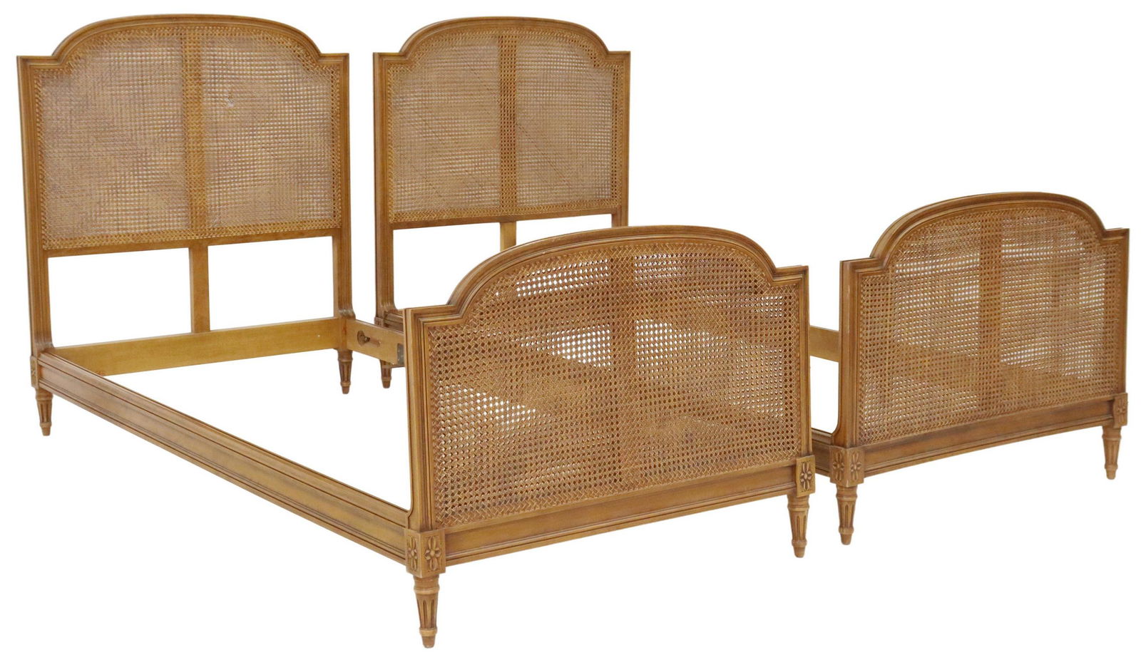 (2) FRENCH LOUIS XVI STYLE CANED BEDS (1 of 4)