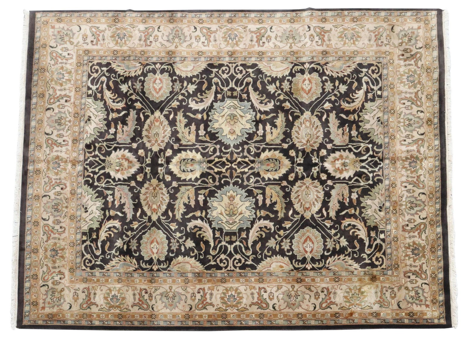 HAND-TIED AGRA RUG, INDIA, 9'11" X 8'0": Hand-tied Agra rug, India, approx 9'11"l, 8'0"w Start Price: $300.00