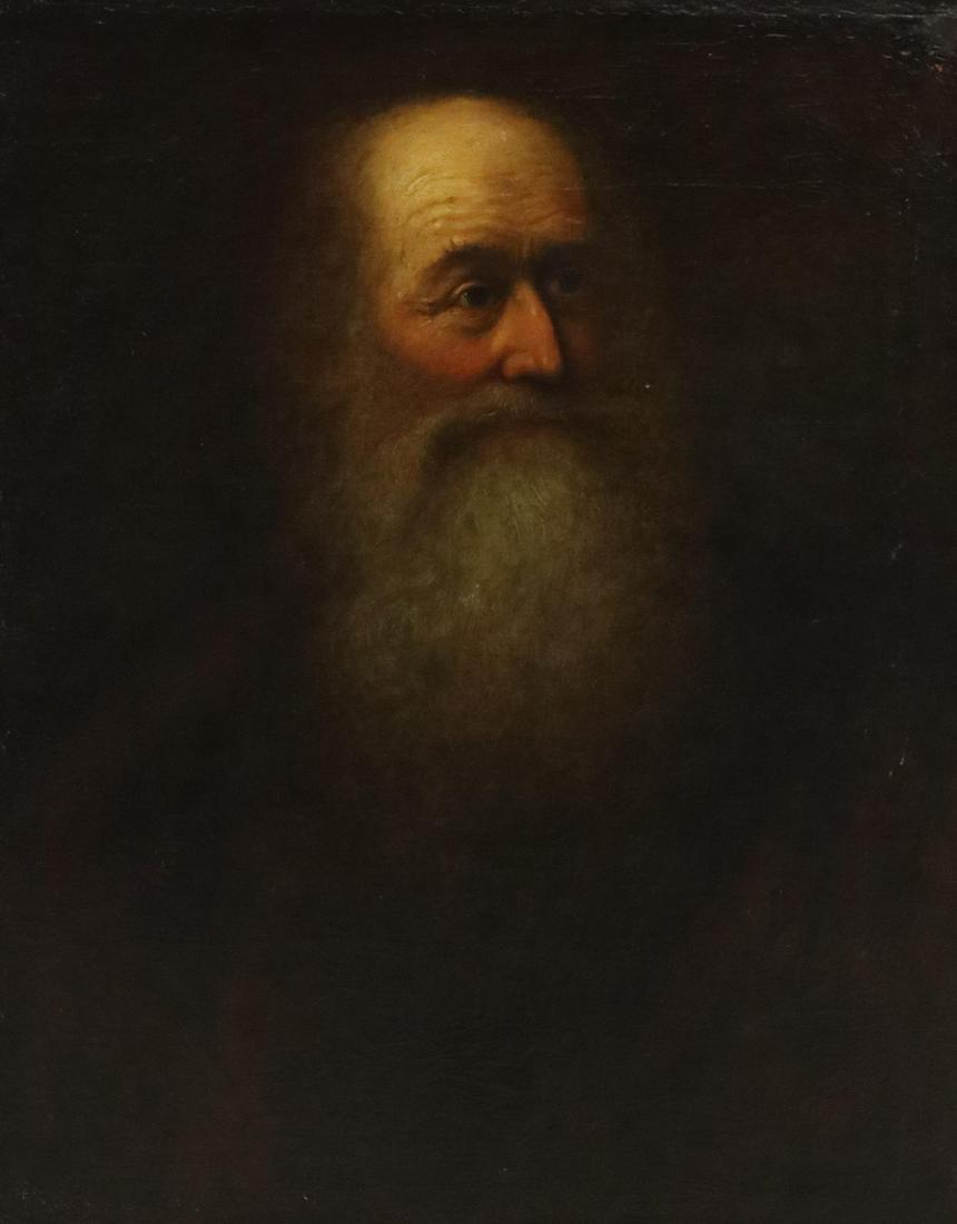 FRAMED OIL ON CANVAS PAINTING PORTRAIT ELDERLY MAN (1 of 3)