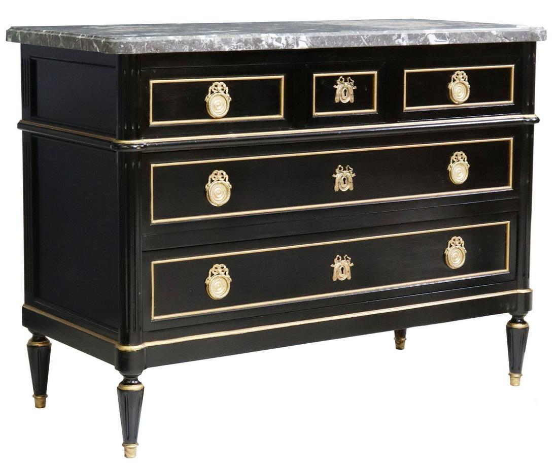 FRENCH LOUIS XVI STYLE MARBLE-TOP COMMODE (1 of 5)