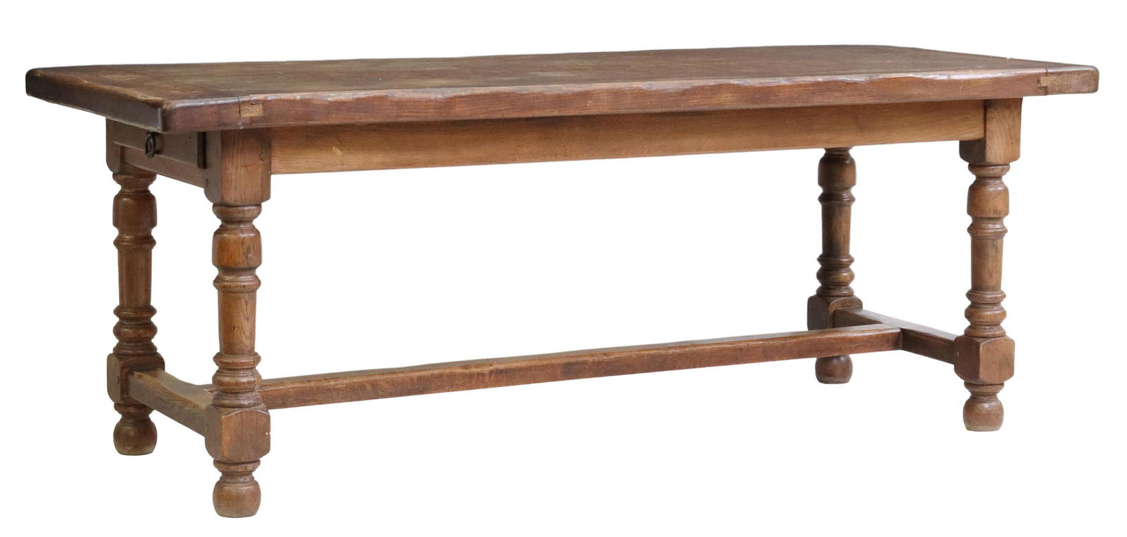 FRENCH PROVINCIAL OAK FARMHOUSE TABLE, 78"L (1 of 5)