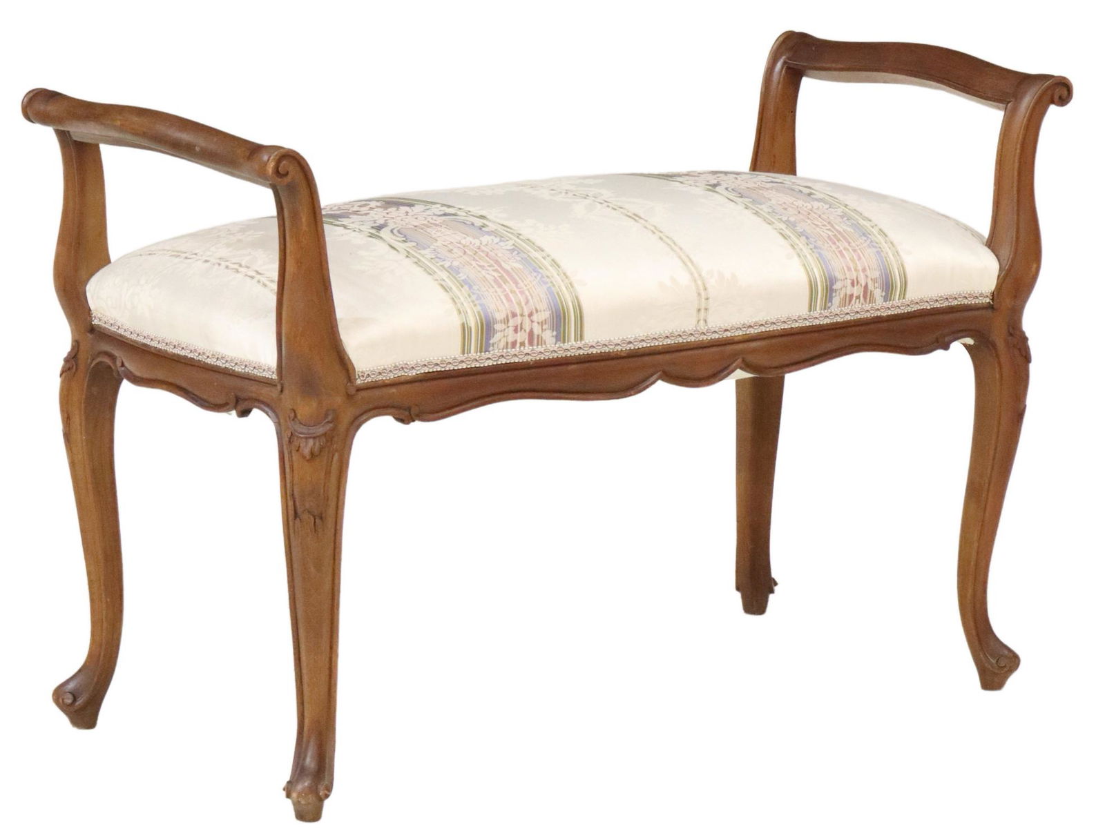 LOUIS XV STYLE UPHOLSTERED VANITY BENCH (1 of 3)