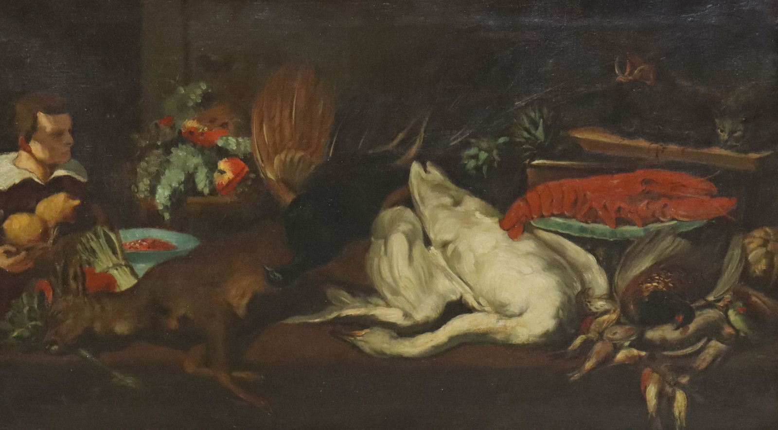 FLEMISH STYLE PAINTING KITCHEN INTERIOR STILL LIFE (1 of 4)