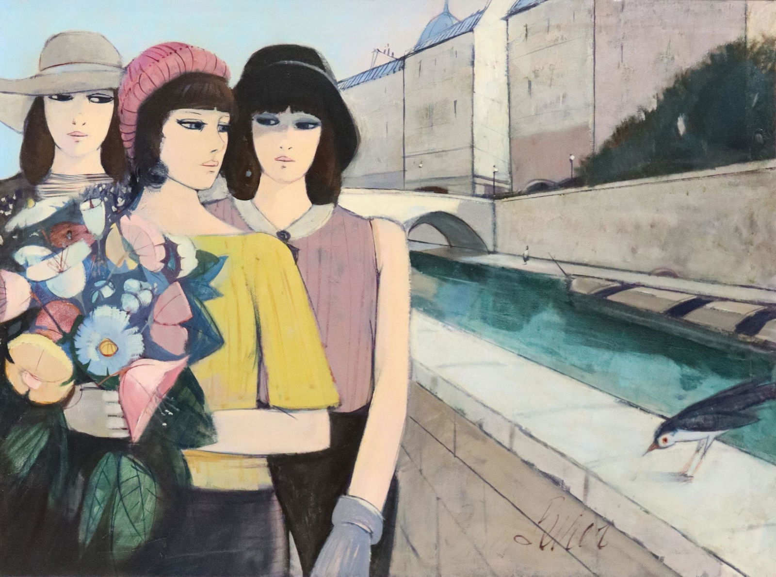 CHARLES LEVIER (D.2003) 'LA PROMENADE,' 30" X 40" (1 of 5)