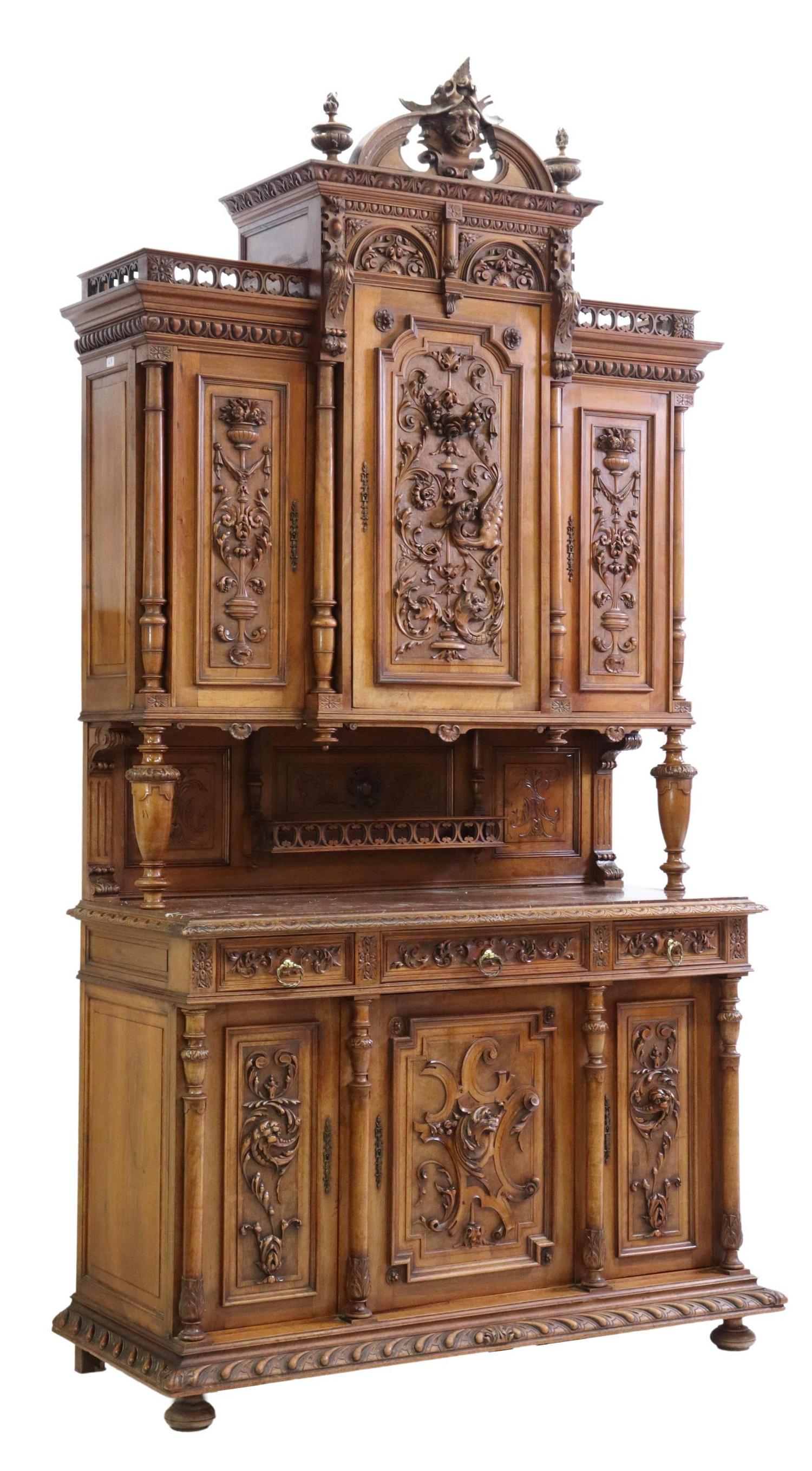 FRENCH RENAISSANCE REVIVAL WALNUT SIDEBOARD (1 of 6)