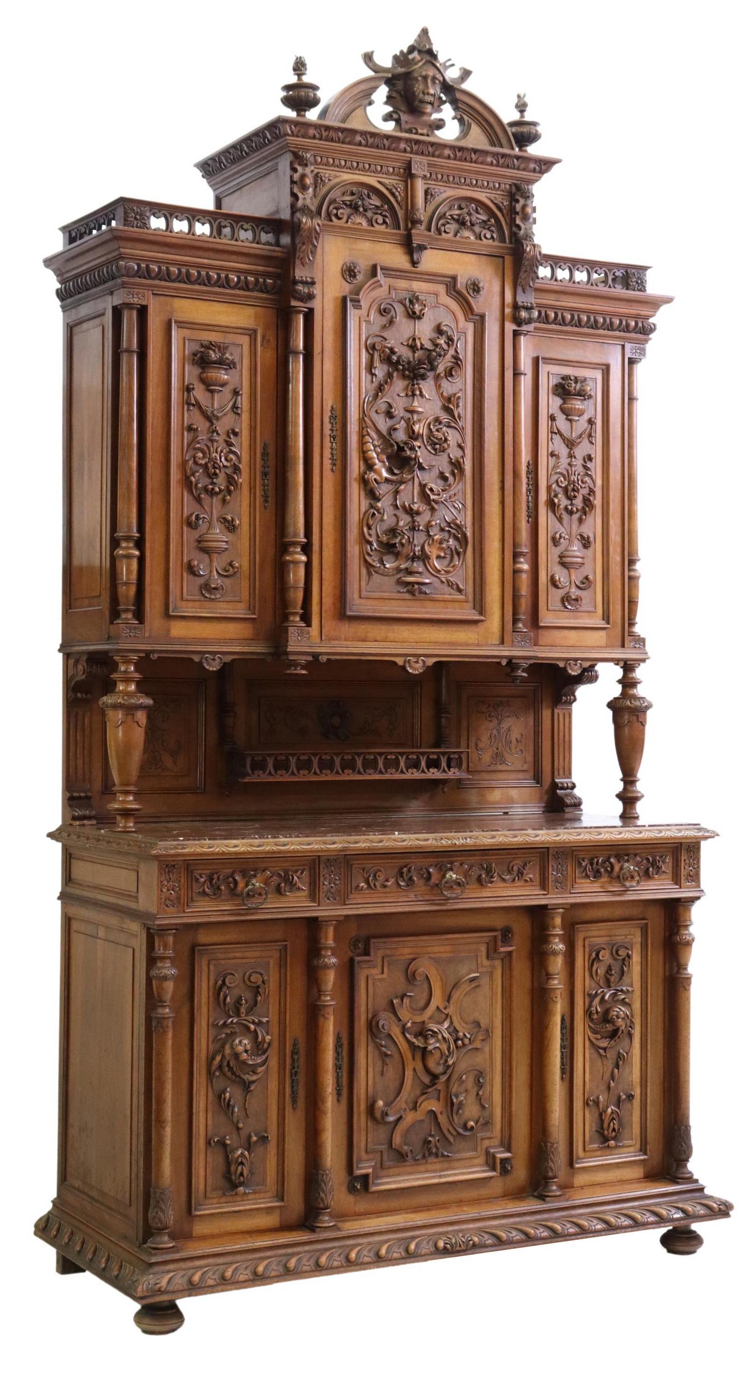 FRENCH RENAISSANCE REVIVAL WALNUT SIDEBOARD (1 of 7)