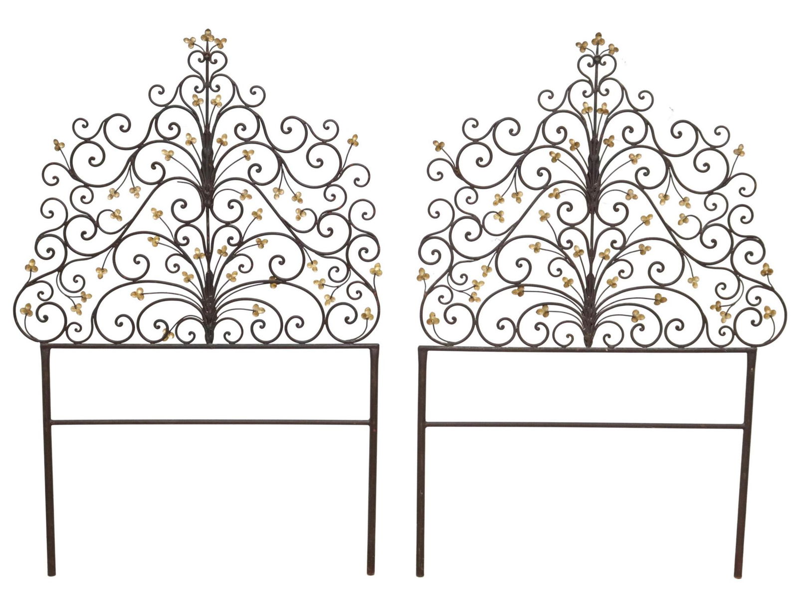 (2) PARCEL GILT WROUGHT IRON HEADBOARDS (1 of 3)