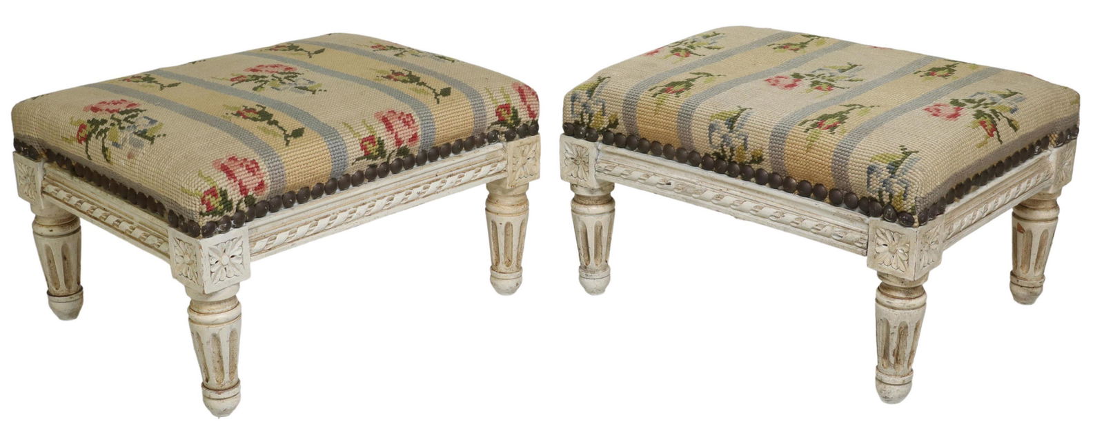 2) PETITE FRENCH LOUIS XVI STYLE NEEDLEWORK STOOLS (1 of 3)