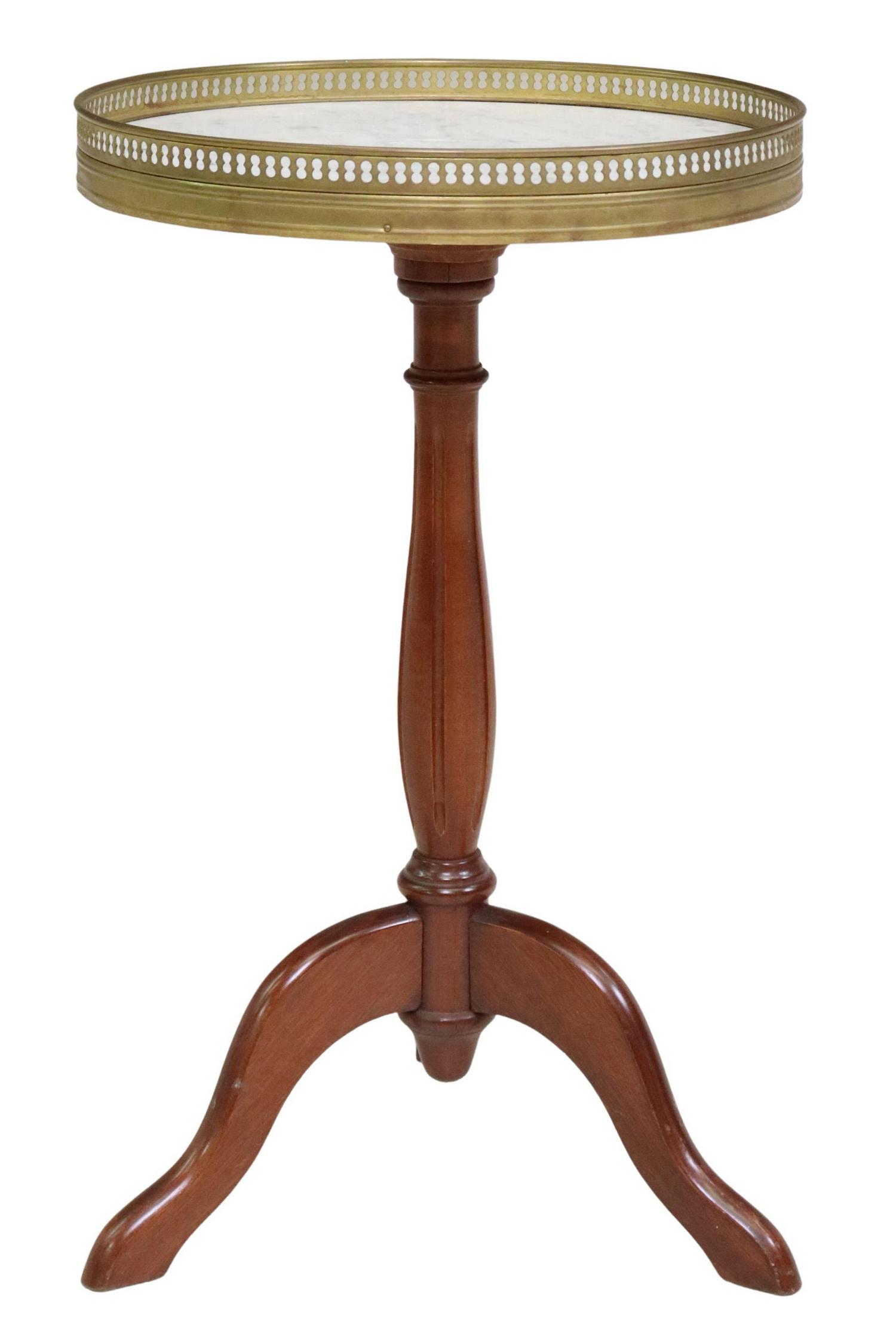 FRENCH LOUIS XVI STYLE MARBLE-TOP MAHOGANY STAND (1 of 3)