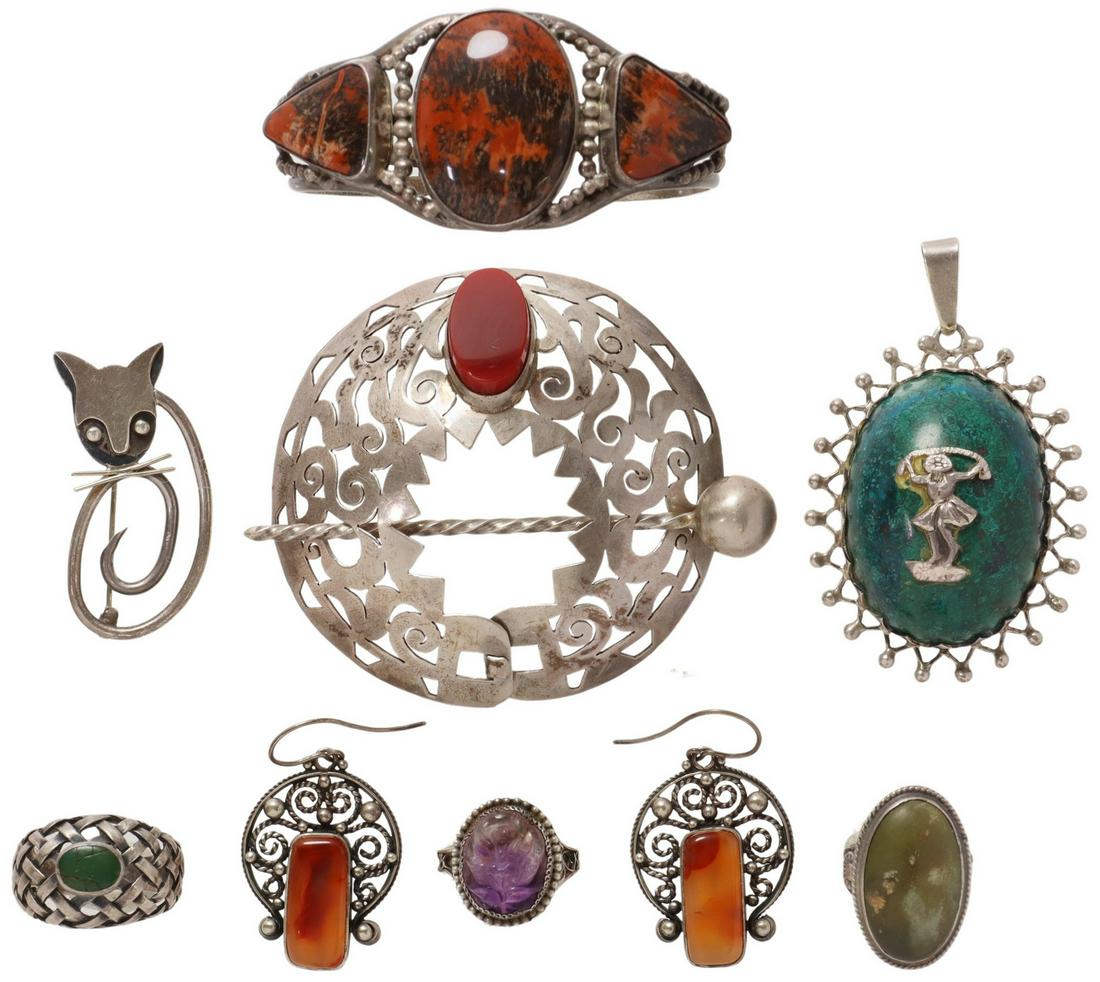 (8) ESTATE SILVER JEWELRY, MEXICO, SOUTHWEST (1 of 8)