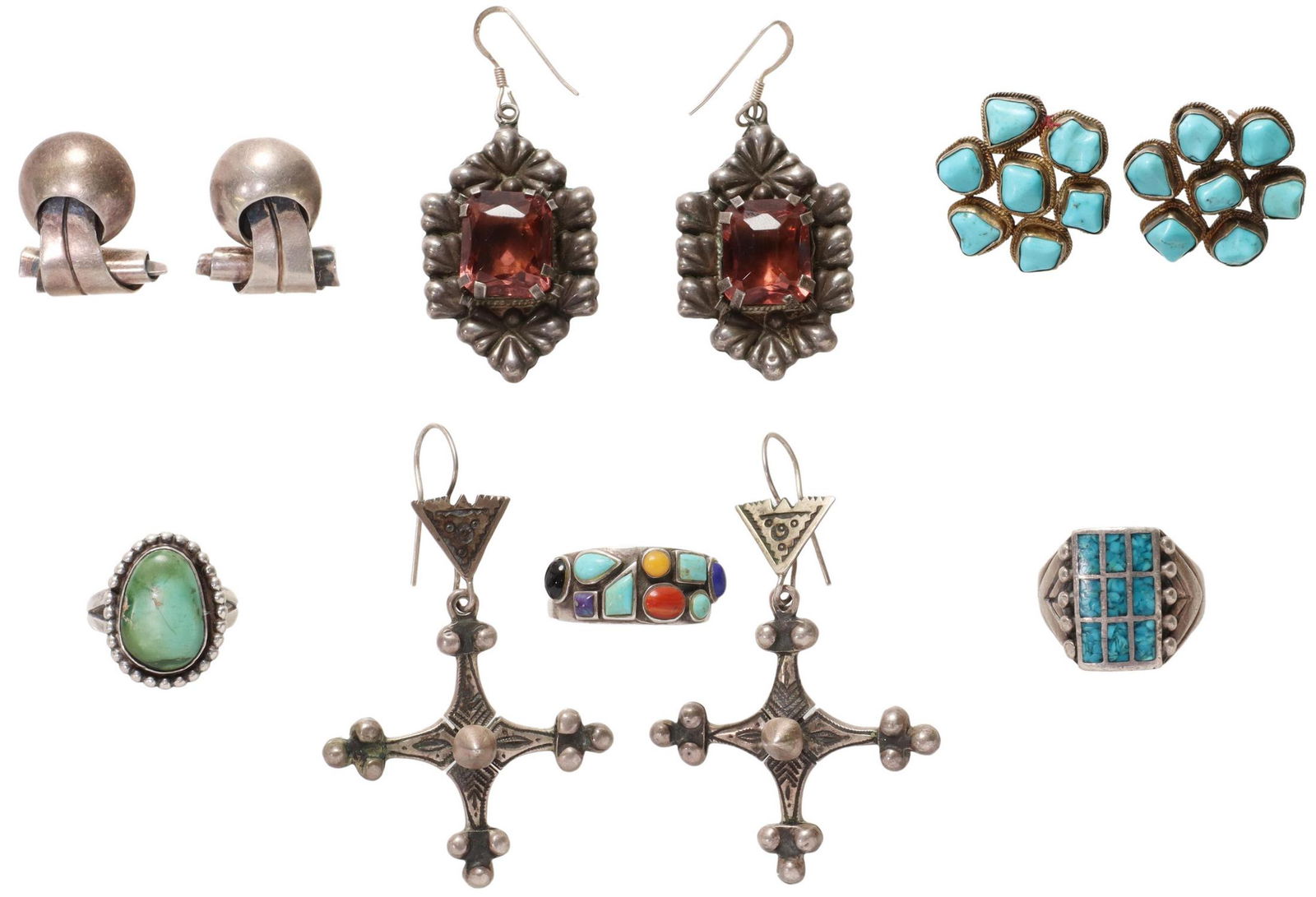 (LOT) ESTATE STERLING & SILVER JEWELRY GROUP (1 of 6)