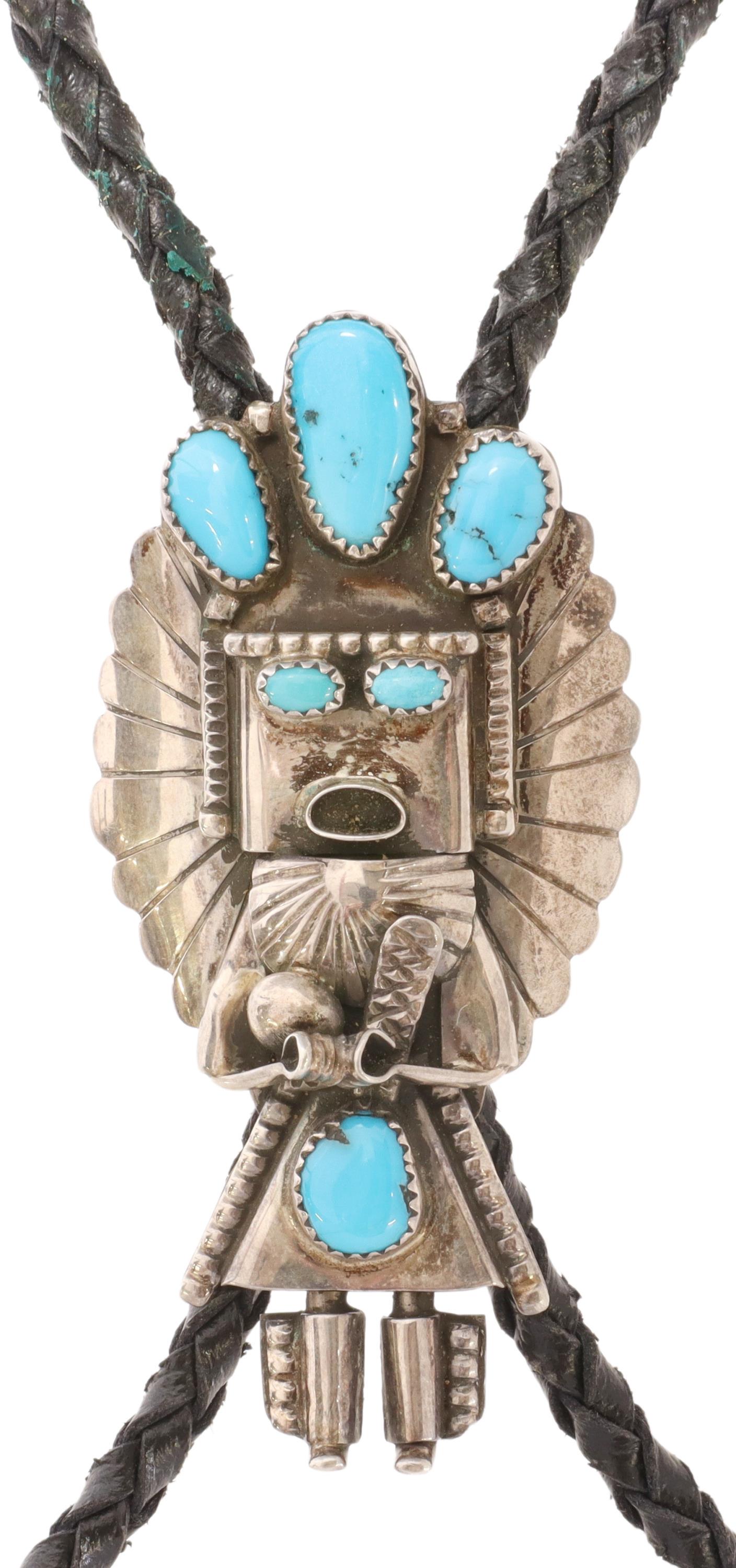DORIS SMALLCANYON (B.1949) NAVAJO KACHINA BOLO TIE (1 of 6)