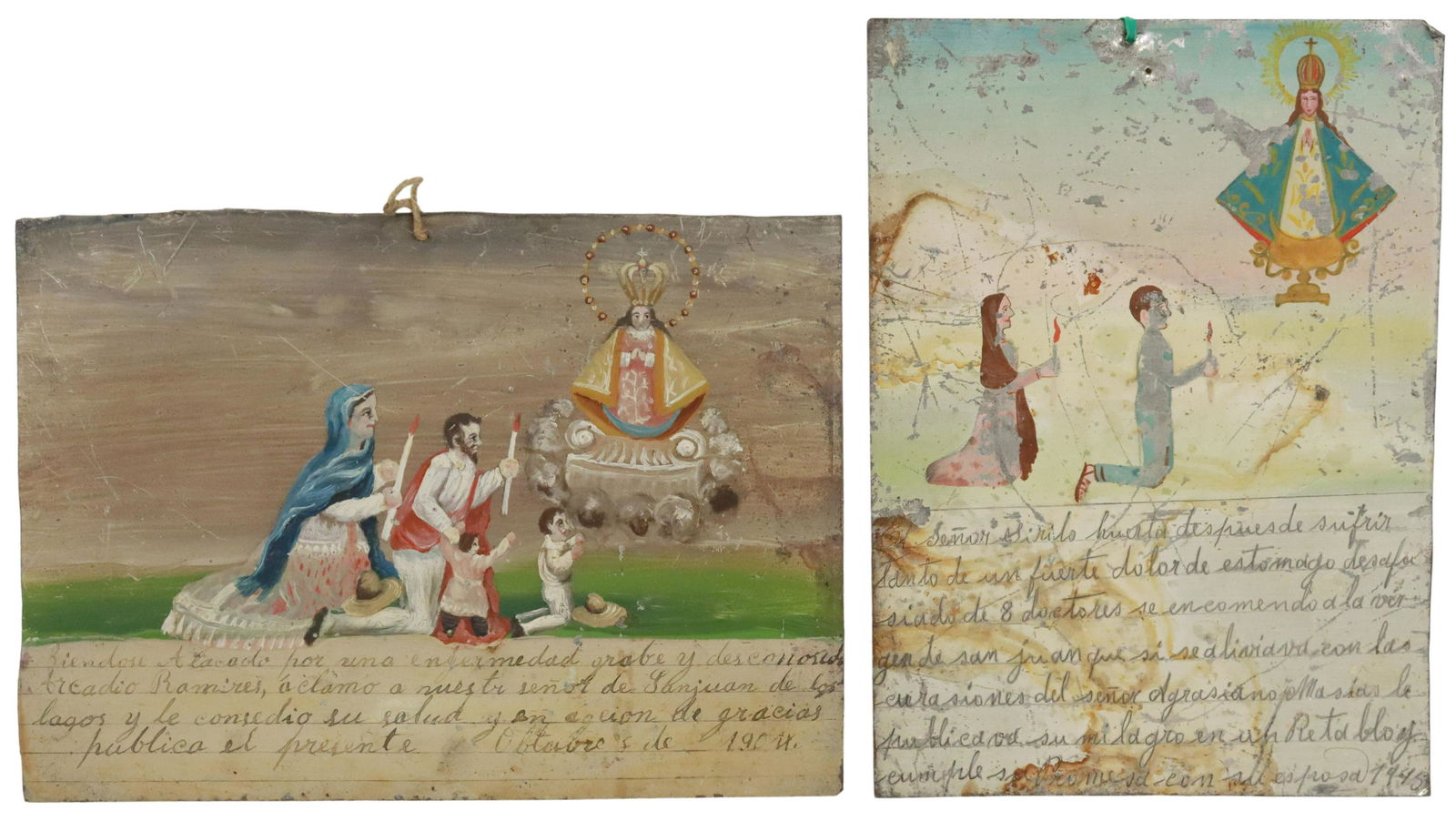(2) OIL ON TIN EX-VOTO, OUR LADY OF SAN JUAN (1 of 4)