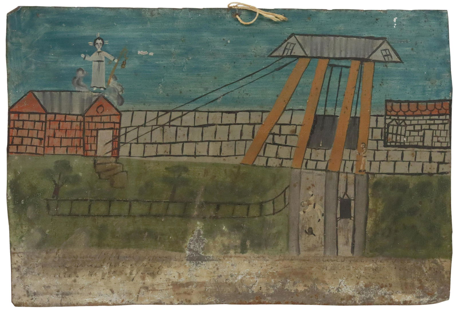 OIL ON TIN EX-VOTO, SANTO NINO DE ATOCHA, MEXICO (1 of 2)