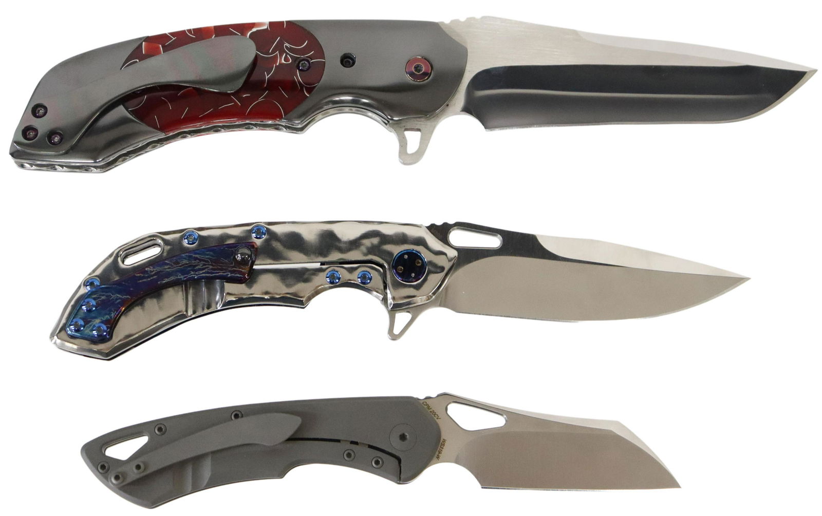 (3) OLAMIC TACTICAL & CUSTOM KNIVES, NEW IN CASE (1 of 5)