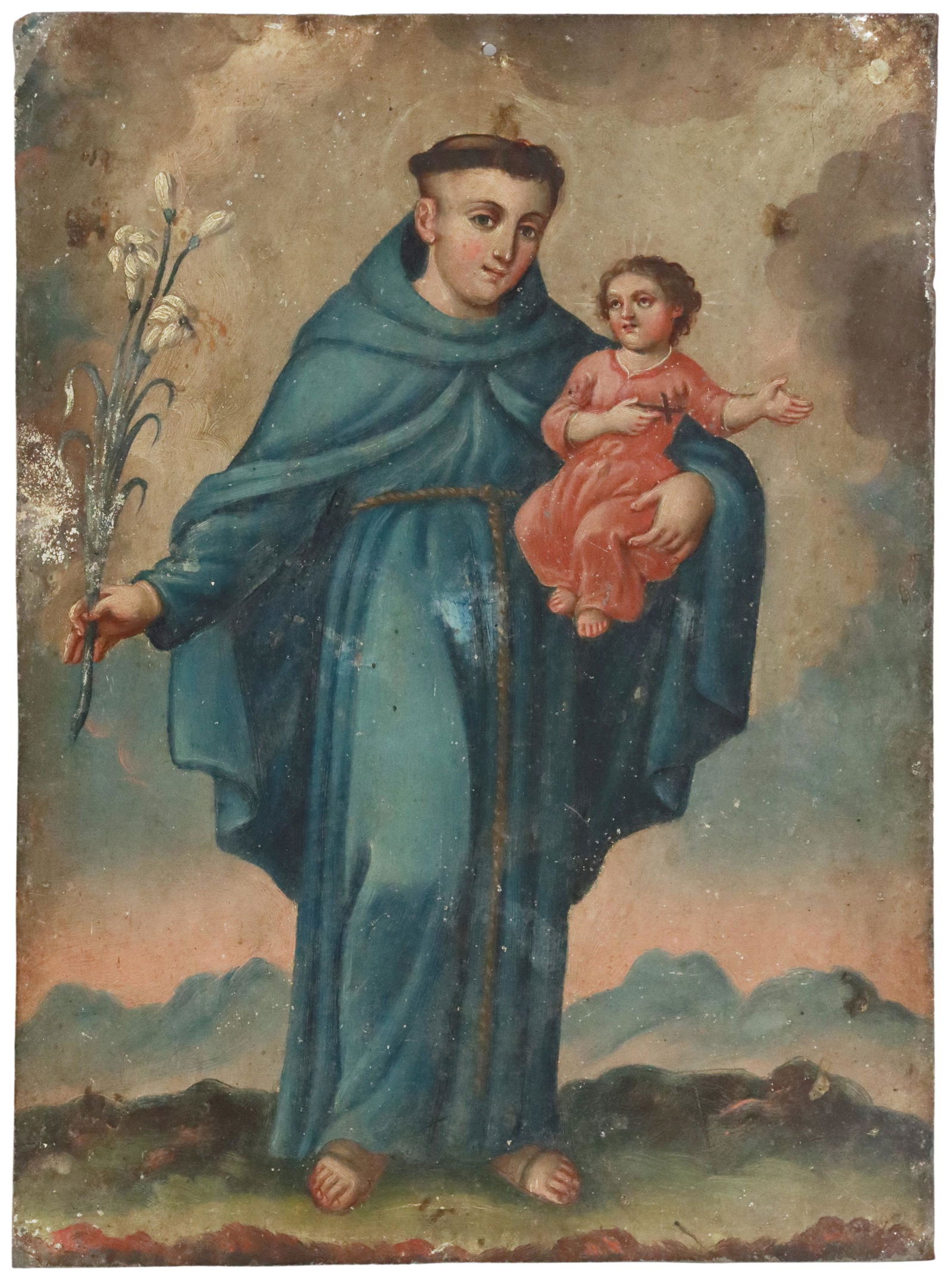 OIL ON TIN RETABLO, SAN ANTONIO DE PADUA (1 of 2)