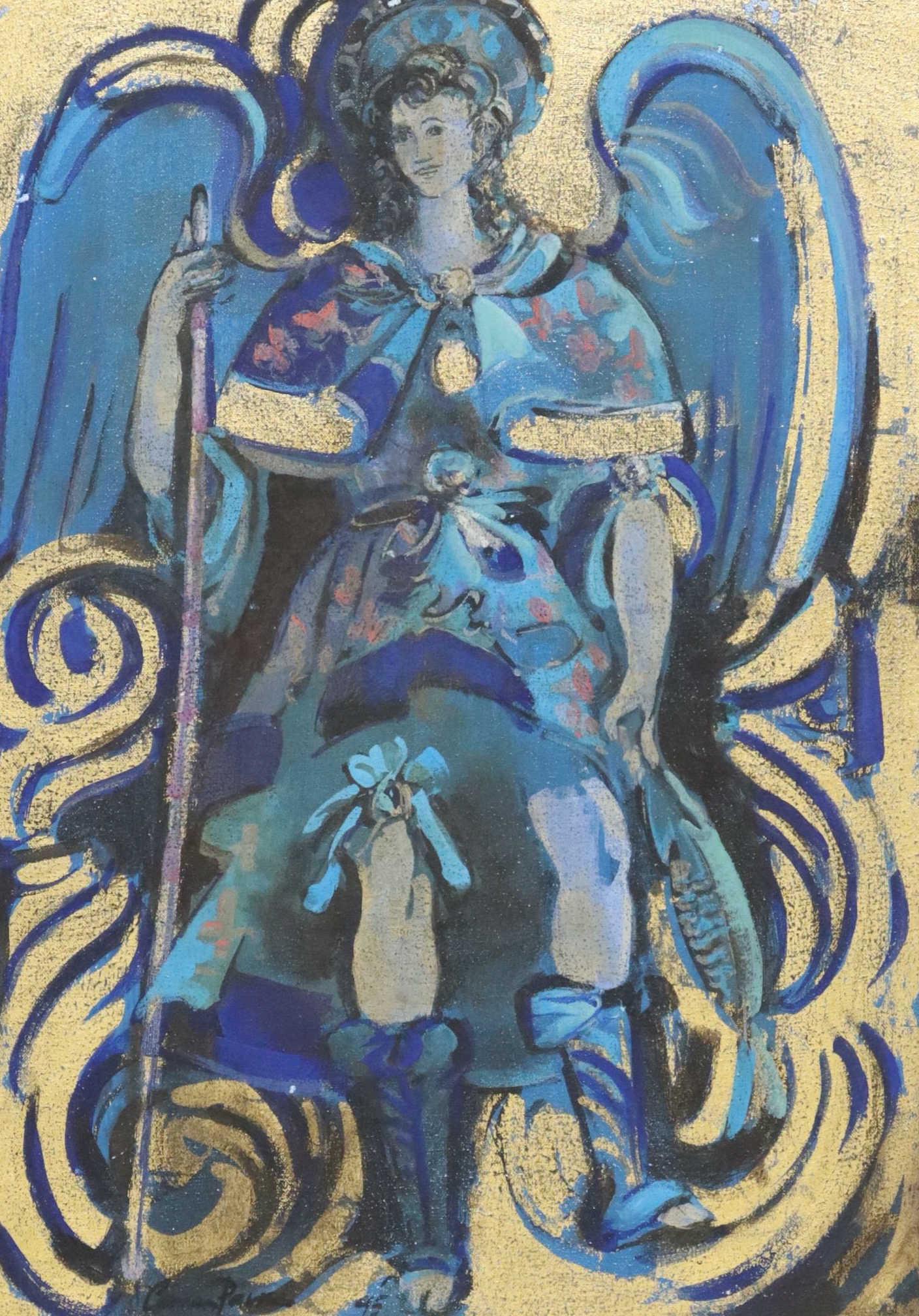CARMEN PARRA (B.1944) ARCHANGEL RAPHAEL, 28" X 20" (1 of 4)