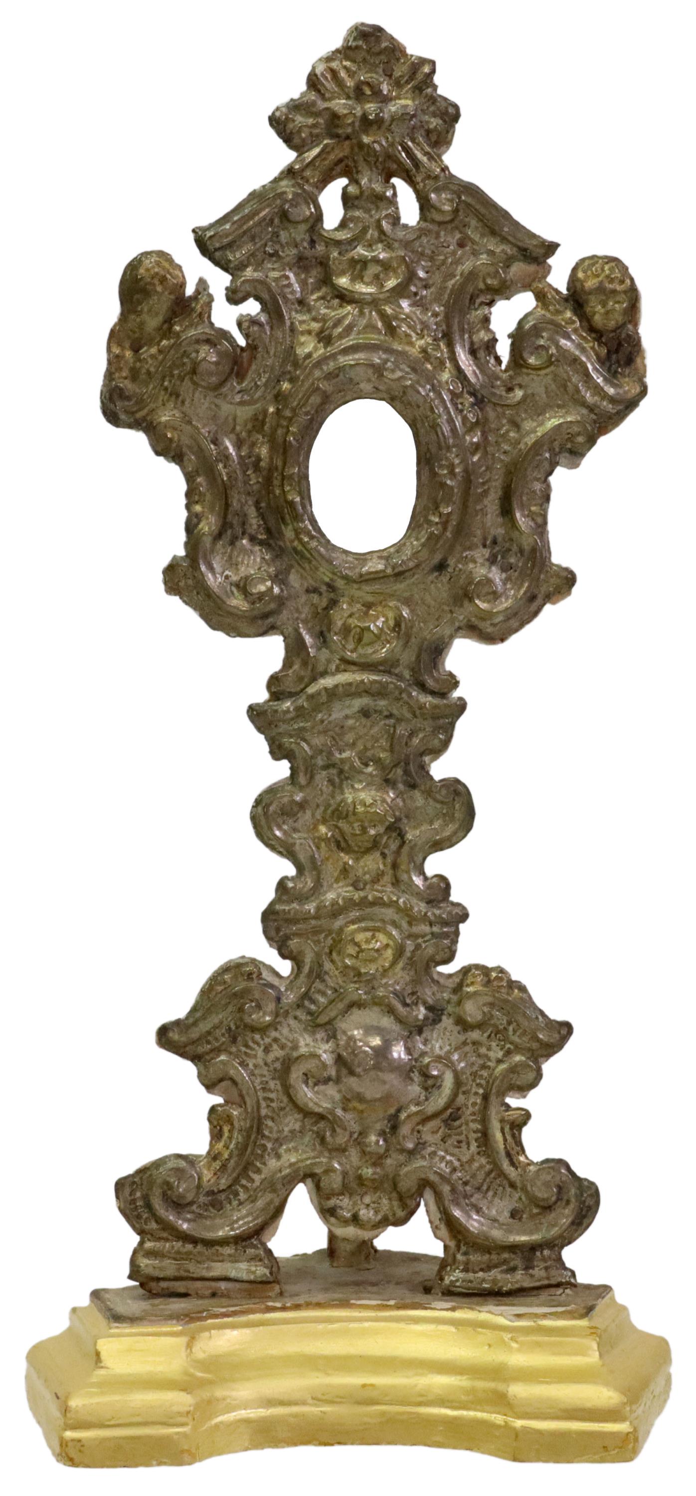 ITALIAN BAROQUE STYLE SILVERED METAL RELIQUARY (1 of 5)