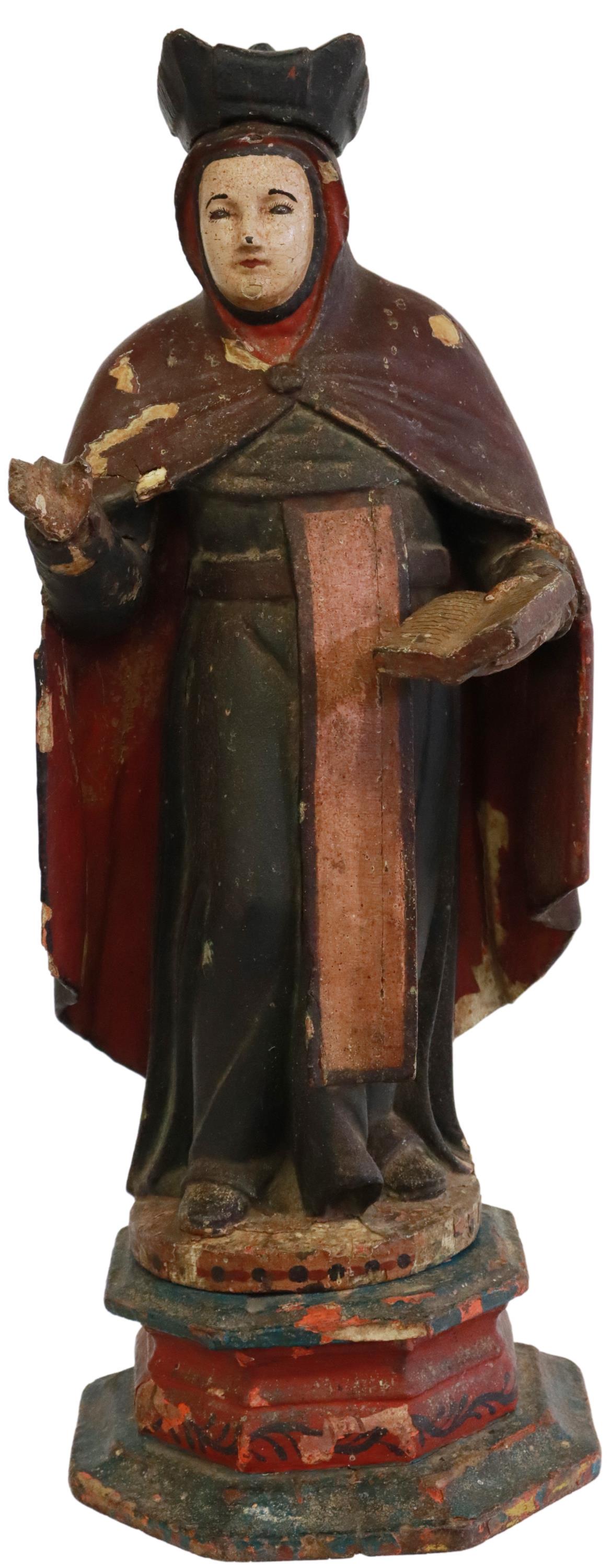 CARVED SANTO FIGURE, SAINT TERESA OF AVILA (1 of 4)