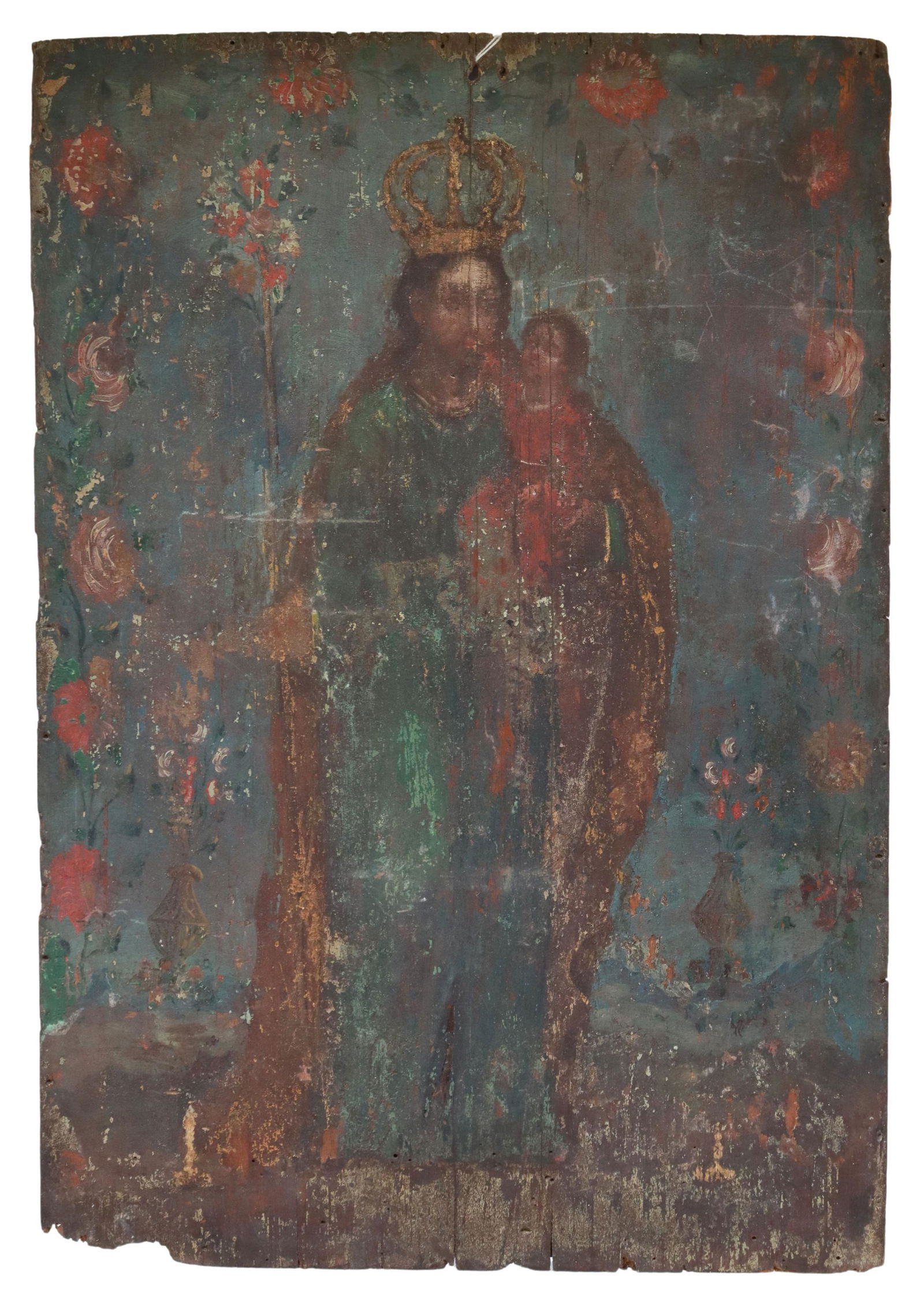 OIL ON PANEL PAINTING SAINT JOSEPH & CHRIST CHILD (1 of 2)