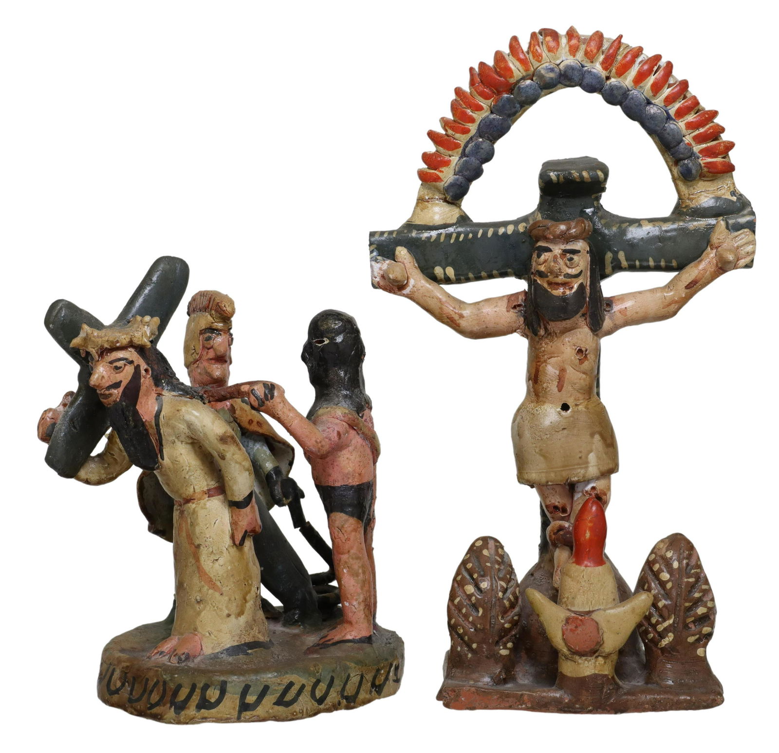 (2) MEXICO FOLK ART POTTERY FIGURAL GROUPS (1 of 8)