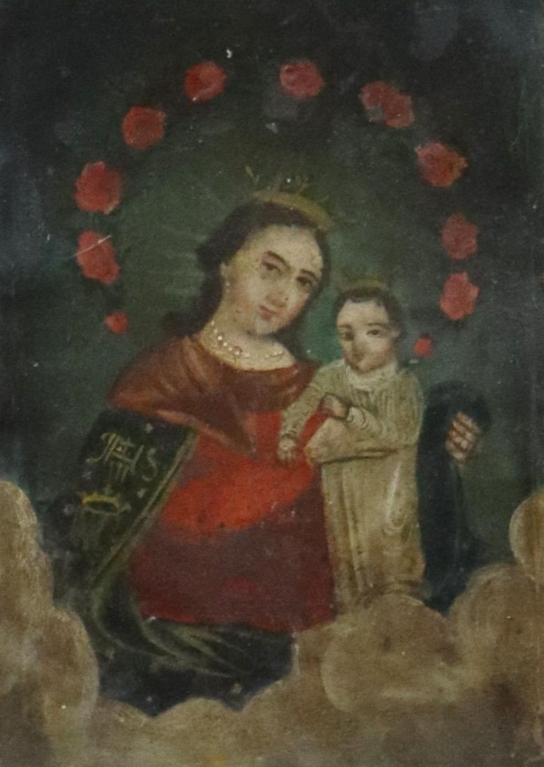 OIL ON TIN RETABLO, OUR LADY OF REFUGE, MEXICO (1 of 3)