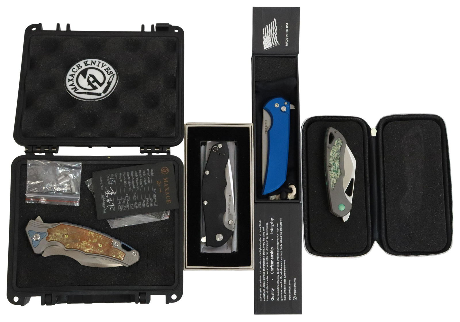 (4) POCKET KNIVES NEW IN BOX, OLAMIC, MAXACE, MORE (1 of 5)