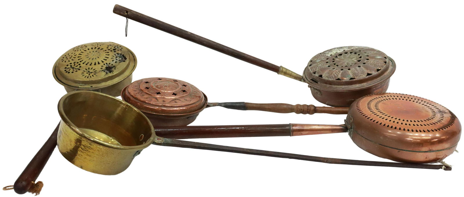 (5) FRENCH COPPER & BRASS BED WARMERS & SCOOP (1 of 10)