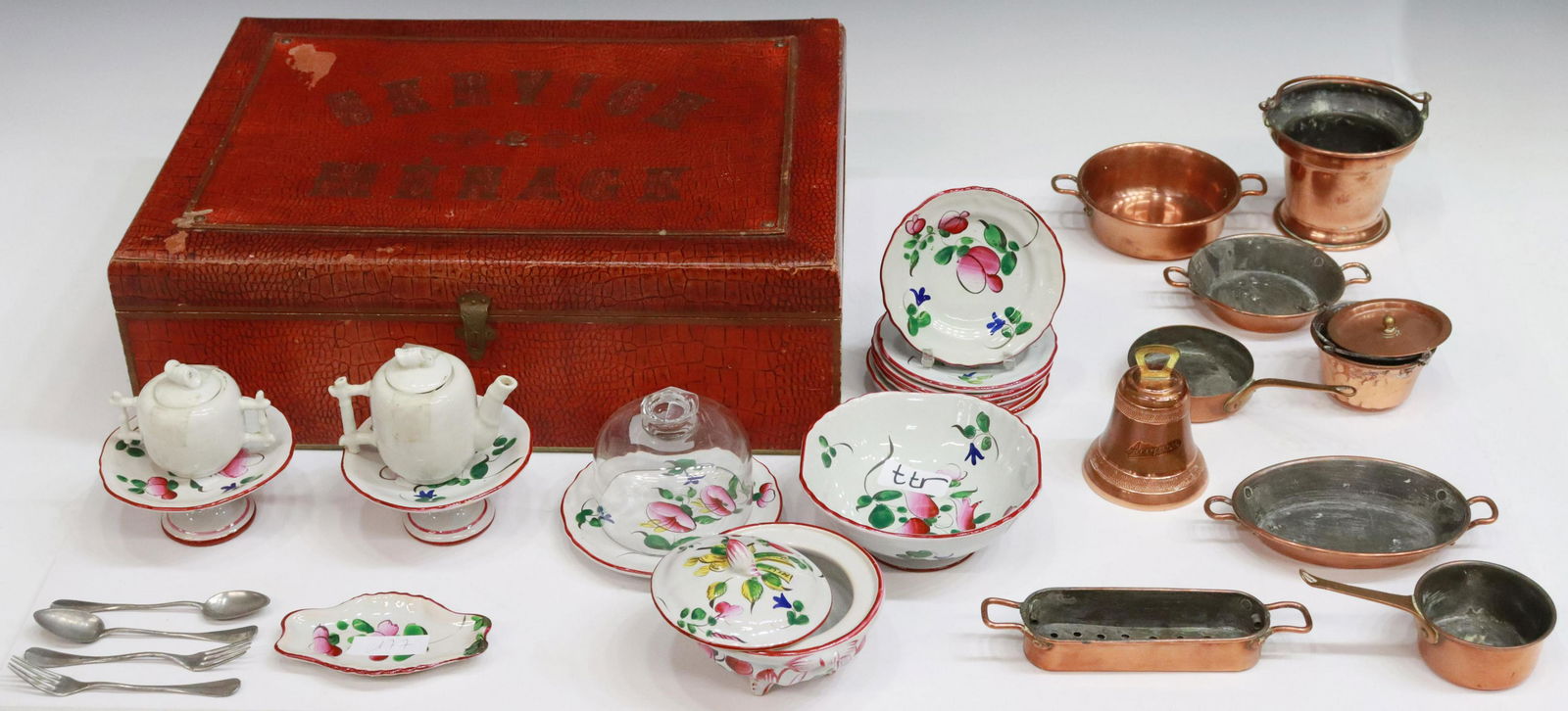 (LOT) FRENCH MINIATURE CHILD'S TABLEWARE & COPPER (1 of 4)