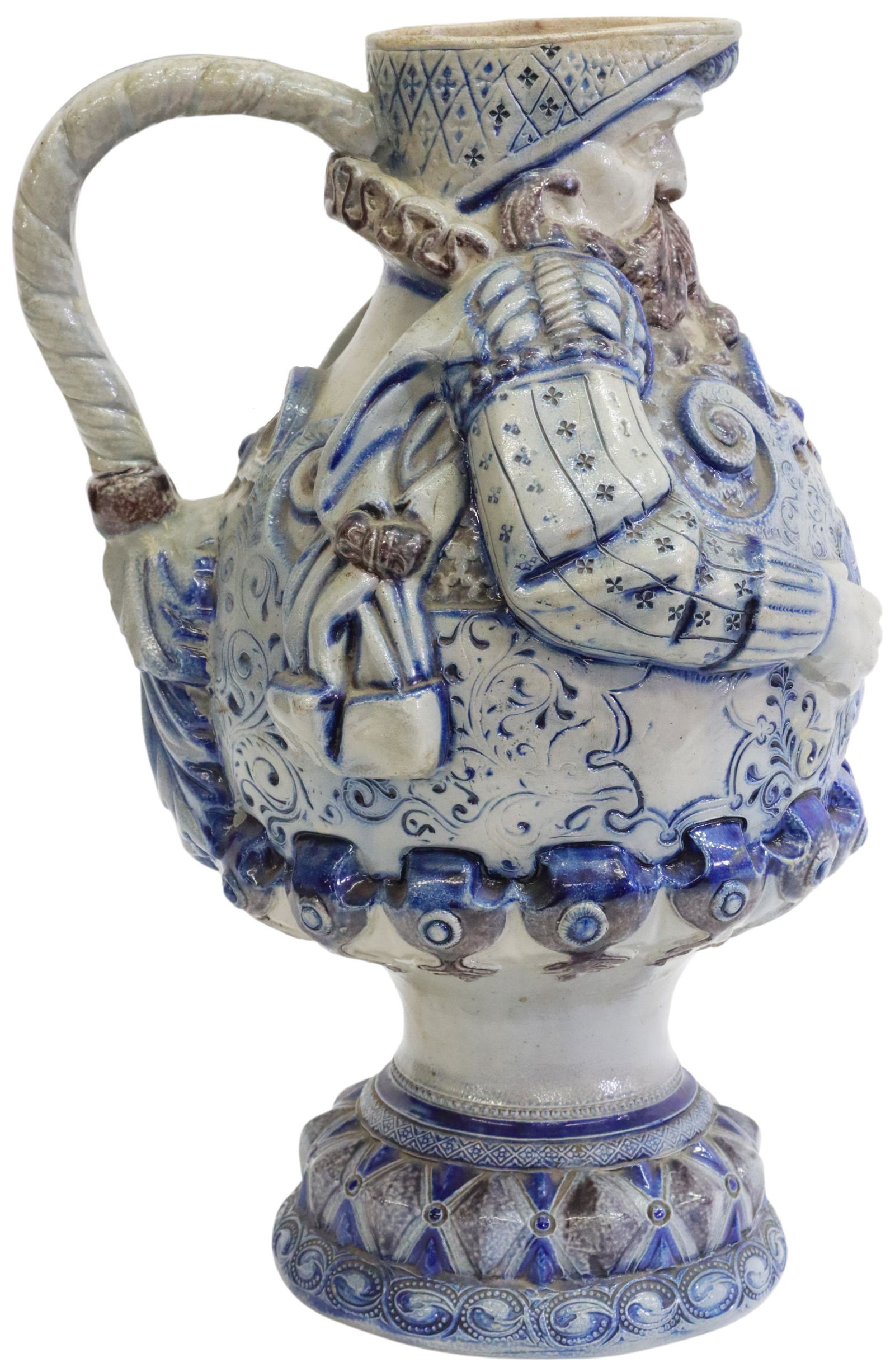 GERMAN WESTERWALD SALT GLAZE BEARDED-MAN PITCHER (1 of 4)