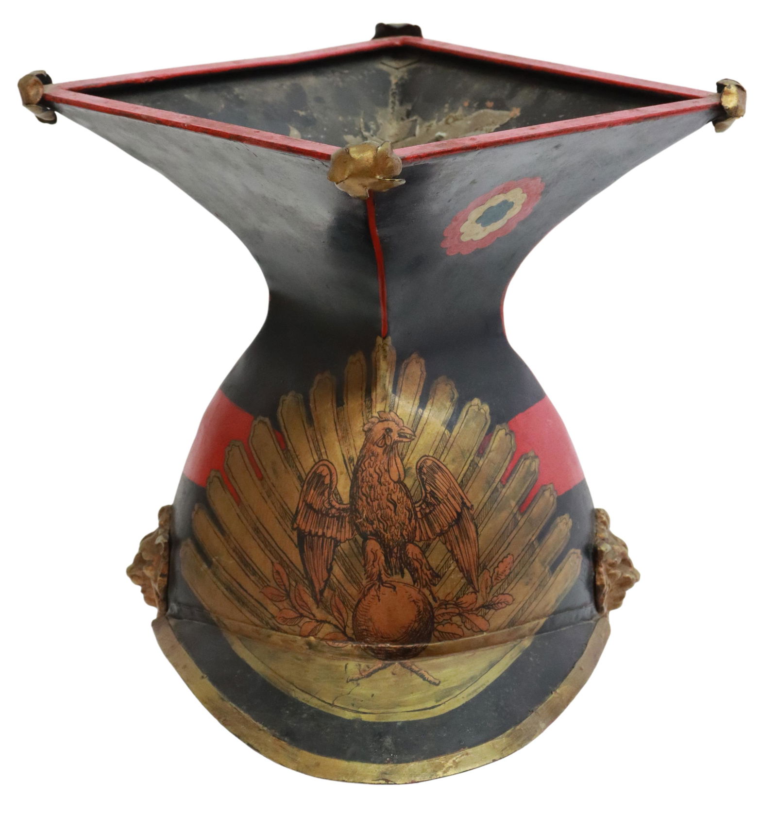 ITALIAN TOLE PAINTED PLANTER OF HELMET FORM (1 of 4)