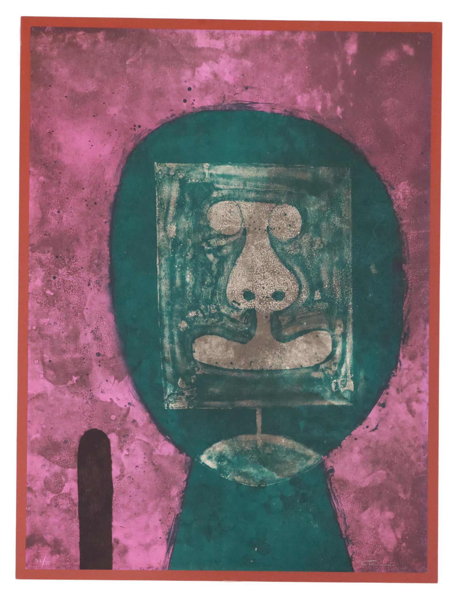 LITHOGRAPH CABEZA EN VERDE