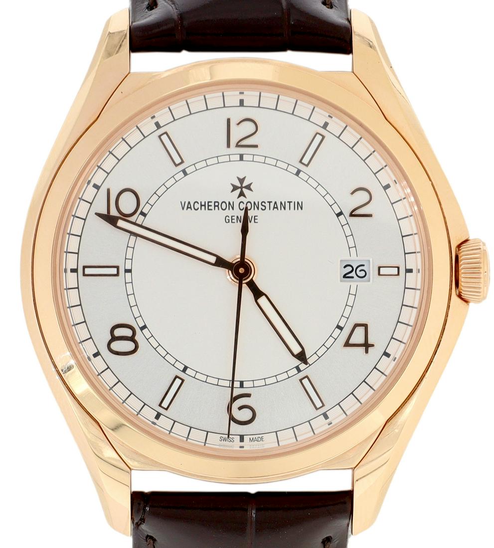 VACHERON CONSTANTIN FIFTYSIX SELF-WINDING WATCH: Gent's Swiss Vacheron Constantin Fiftysix Self-Winding wristwatch, 18kt pink gold case, dial with Arabic numeral and luminous baton hour markers, date aperture at the three o'clock position, openworke