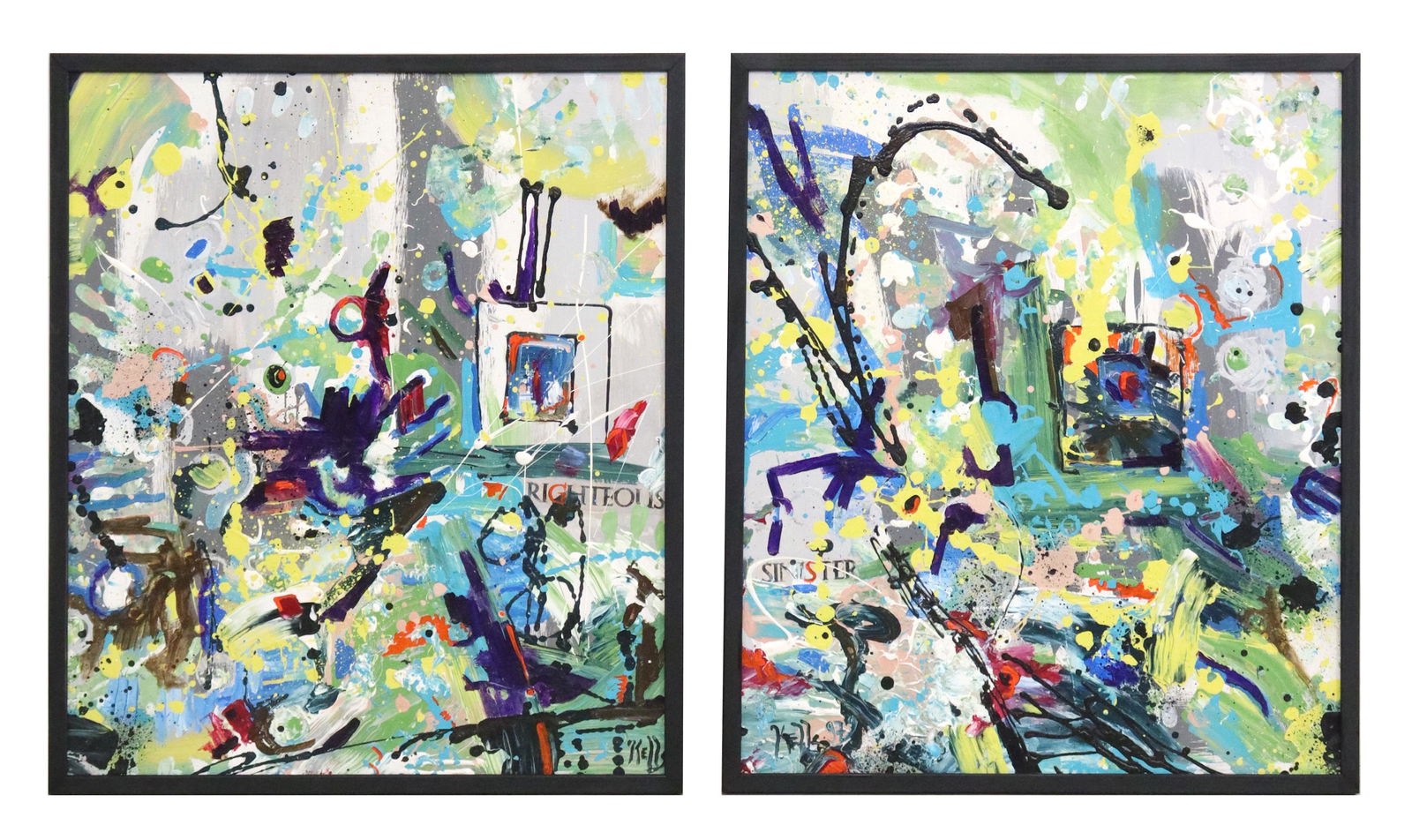 (2) SUZANNE G. KELLY (20TH C.) ABSTRACT PAINTINGS (1 of 6)