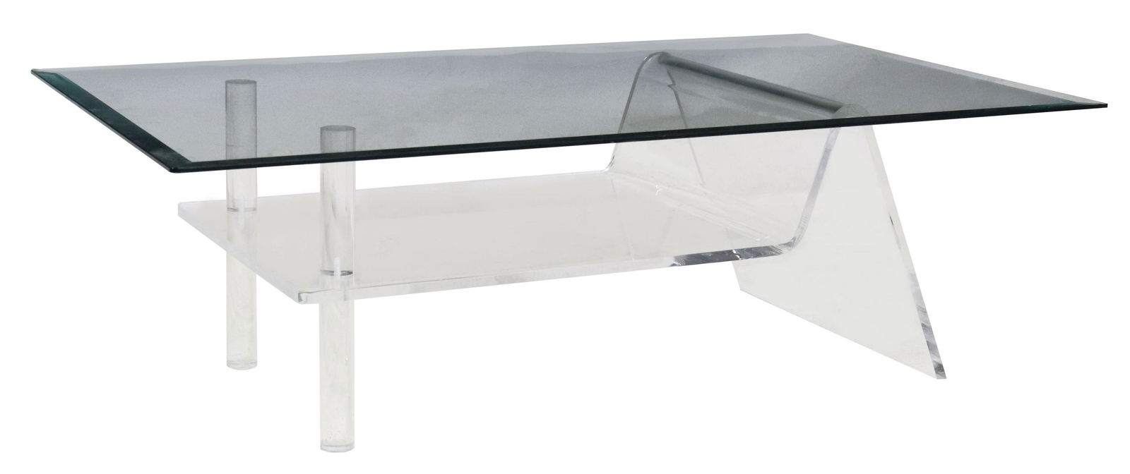 MODERN GLASS-TOP & ACRYLIC COFFEE TABLE (1 of 3)