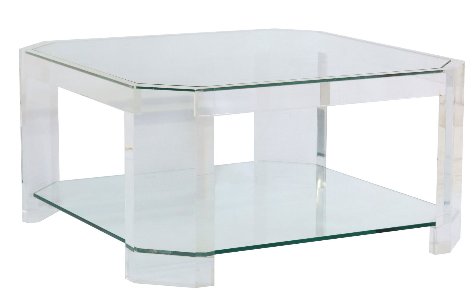 CONTEMPORARY CLEAR GLASS & ACRYLIC COFFEE TABLE (1 of 4)