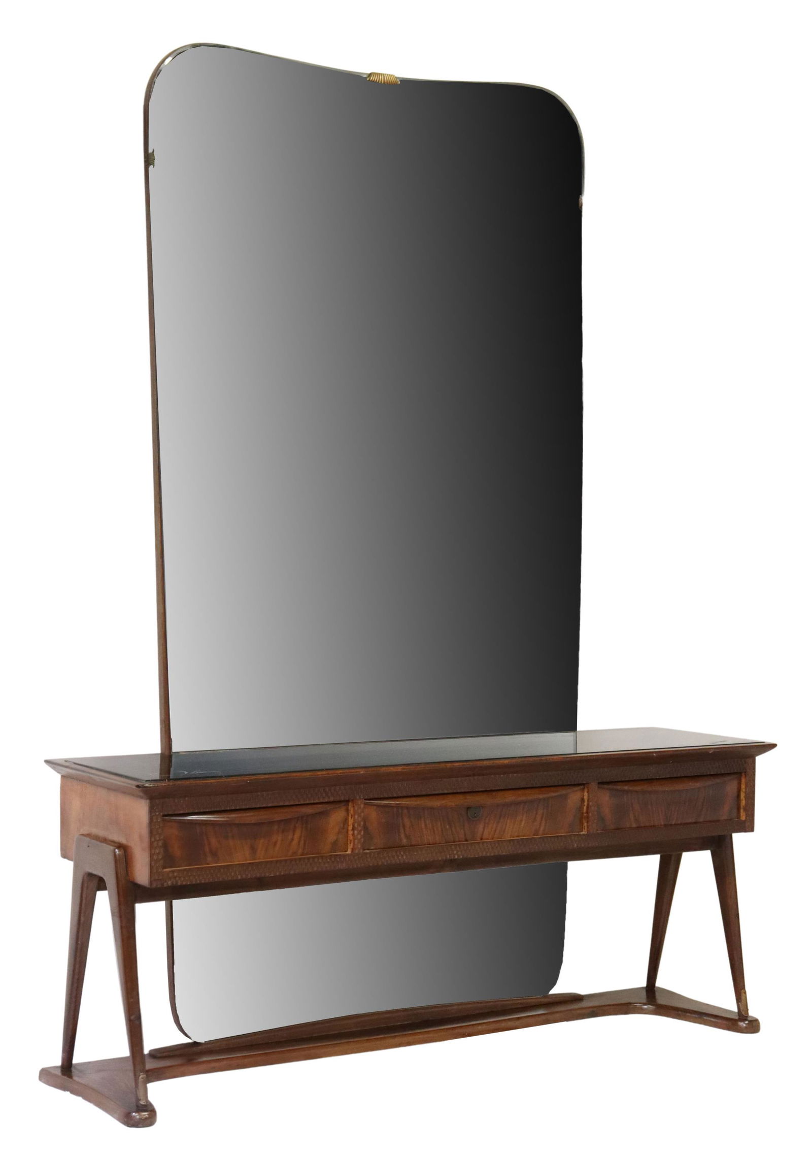 ITALIAN MID-CENTURY MODERN BURLWOOD VANITY TABLE (1 of 7)