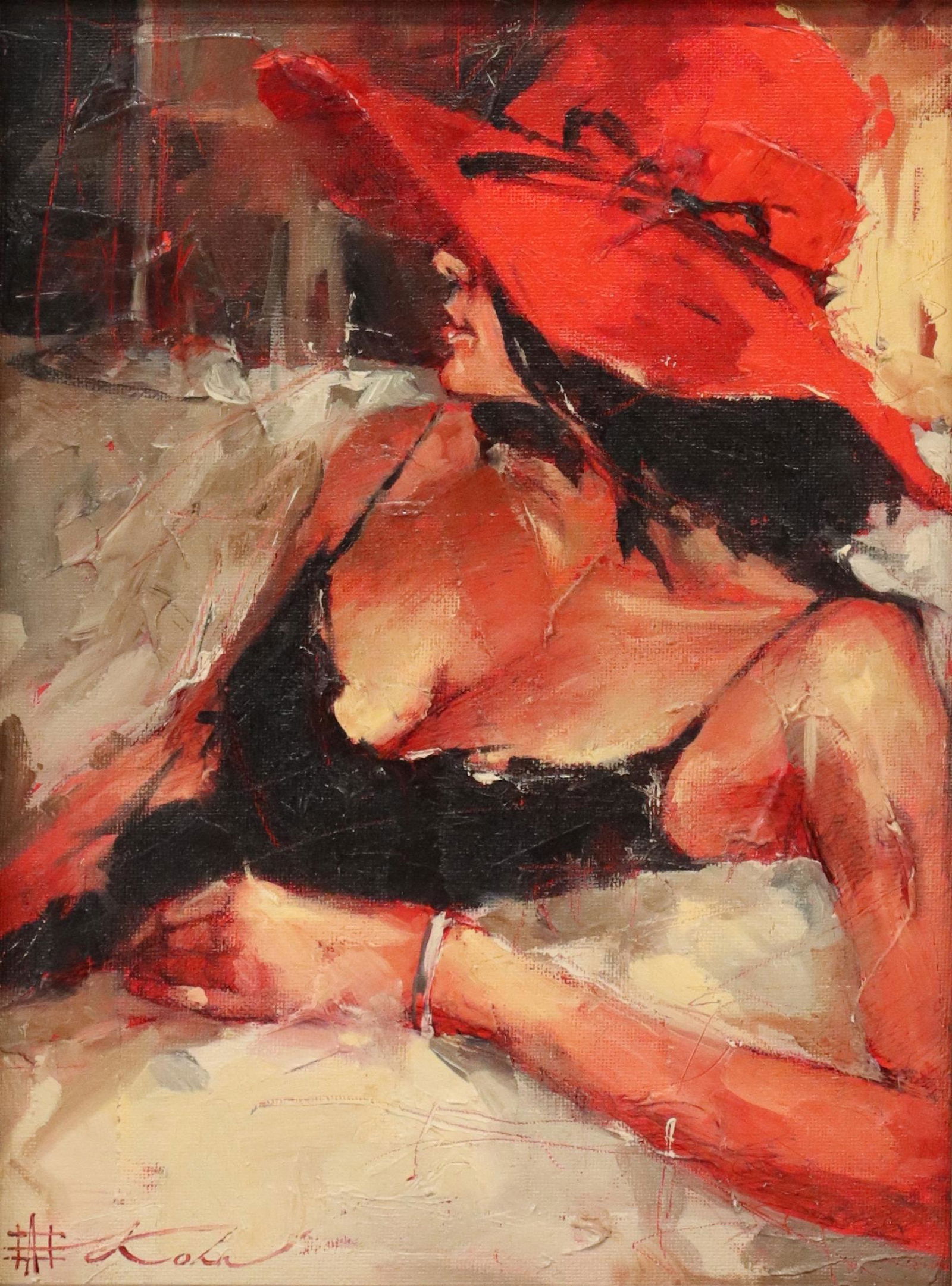 ANDRE KOHN (B.1972) 'NIKKI' OIL ON CANVAS BOARD (1 of 6)