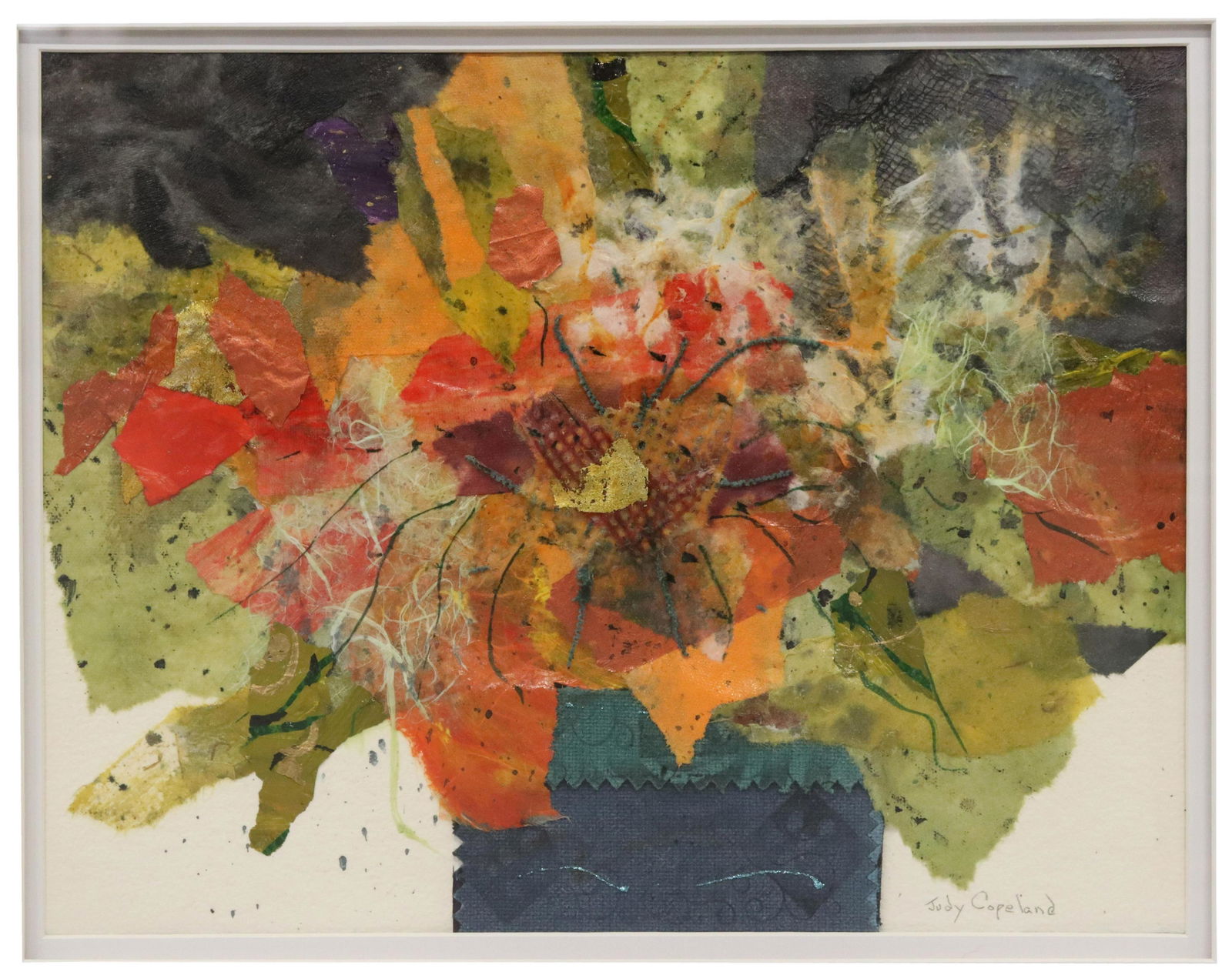 JUDY COPELAND (TX) MIXED MEDIA 'FALL FLOWERS' (1 of 4)
