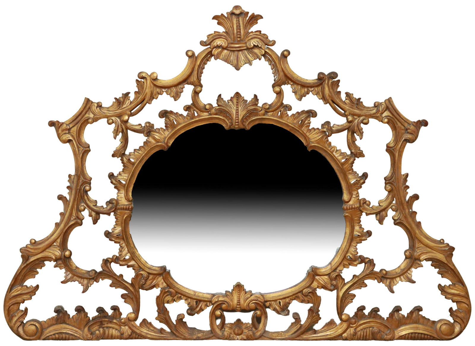 LOUIS XV STYLE GILT PAINTED WOOD OVERMANTEL MIRROR (1 of 3)