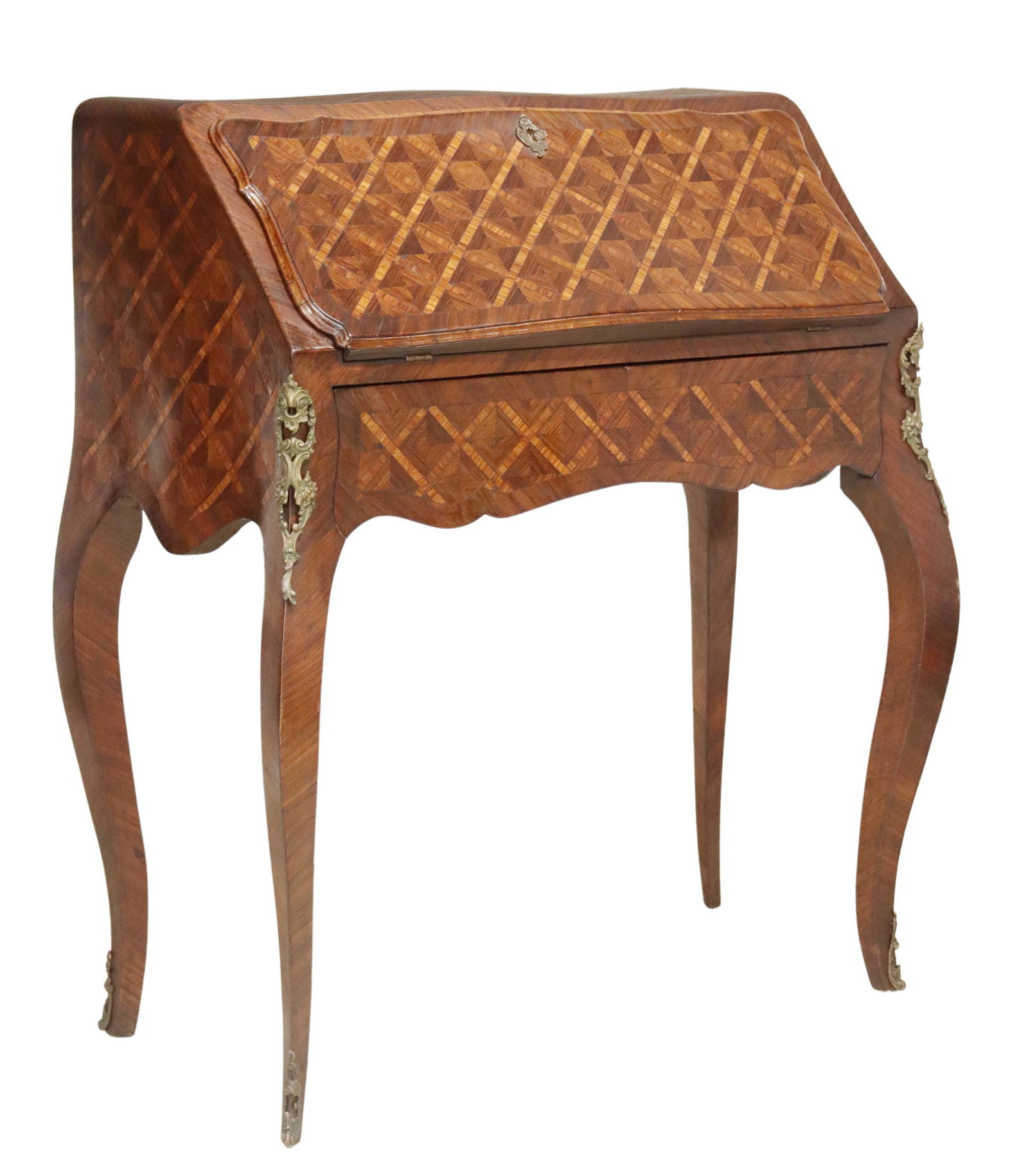 FRENCH LOUIS XV STYLE INLAID SLANT FRONT DESK (1 of 6)