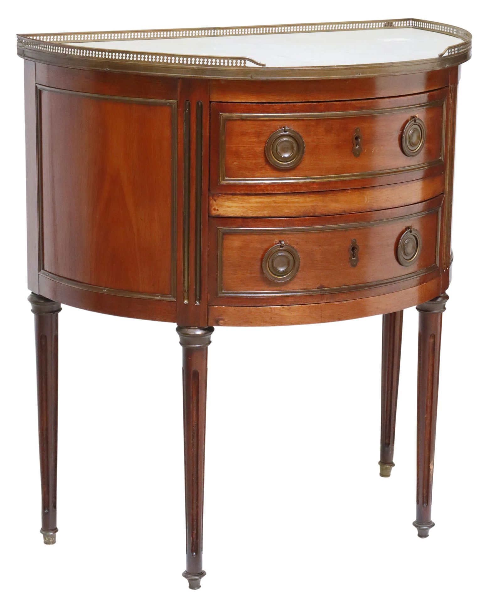 LOUIS XVI STYLE MARBLE-TOP MAHOGANY COMMODE (1 of 5)