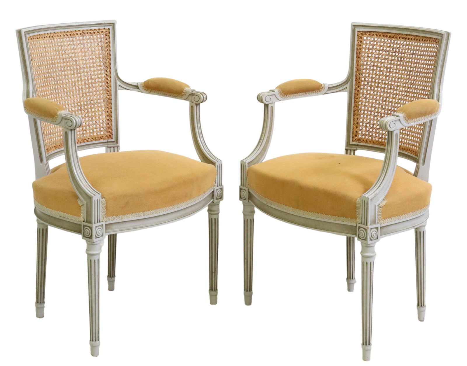 (2) FRENCH LOUIS XVI STYLE PAINTED FAUTEUILS (1 of 4)