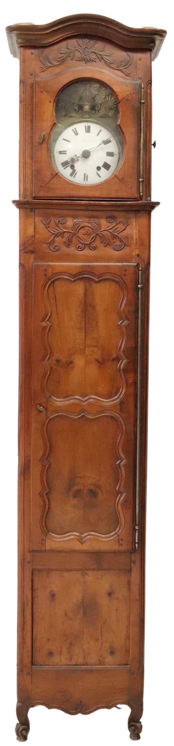 FRENCH PROVINCIAL WALNUT LONGCASE CLOCK (1 of 9)