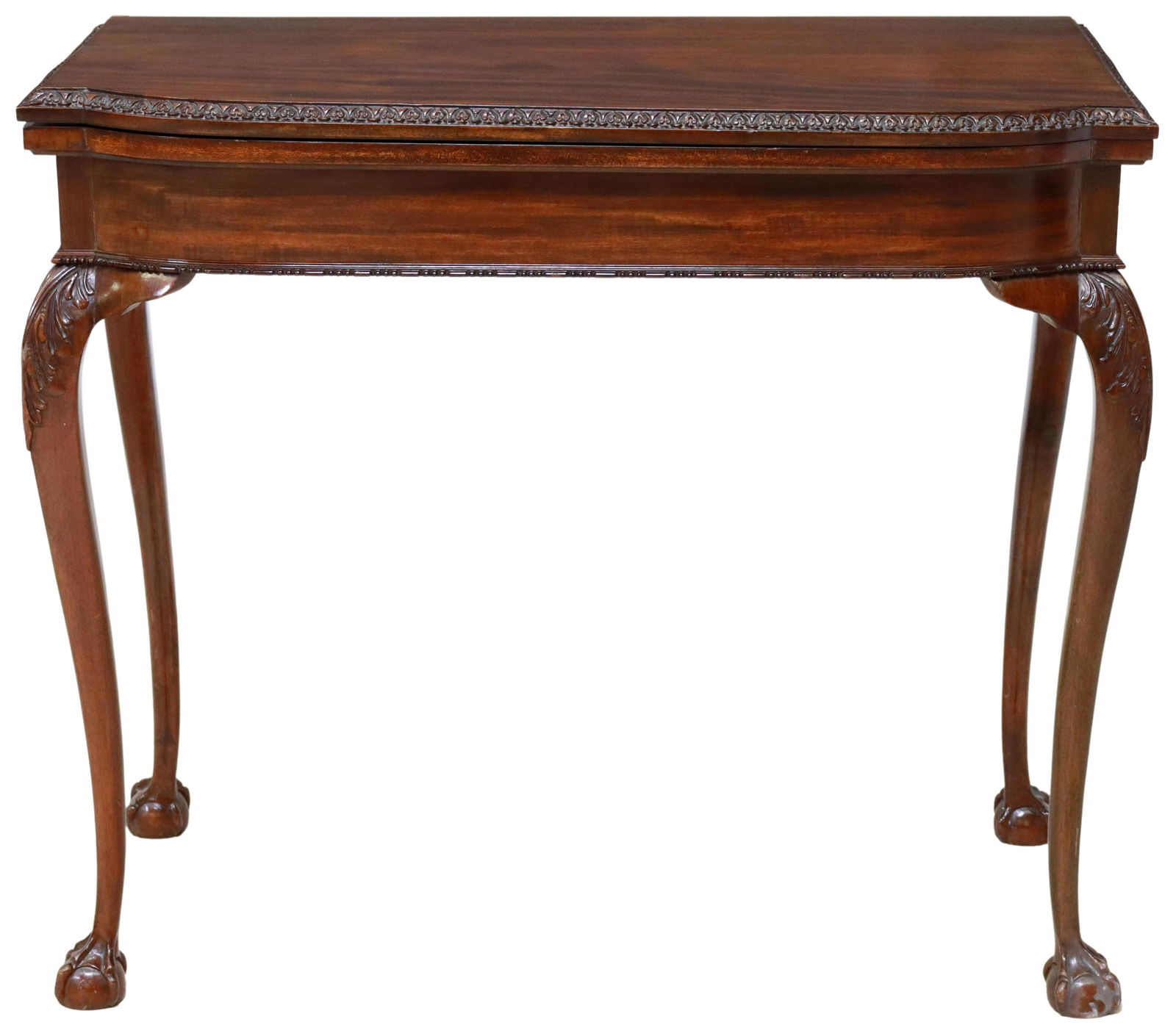 ENGLISH CHIPPENDALE STYLE MAHOGANY GAMES TABLE (1 of 7)