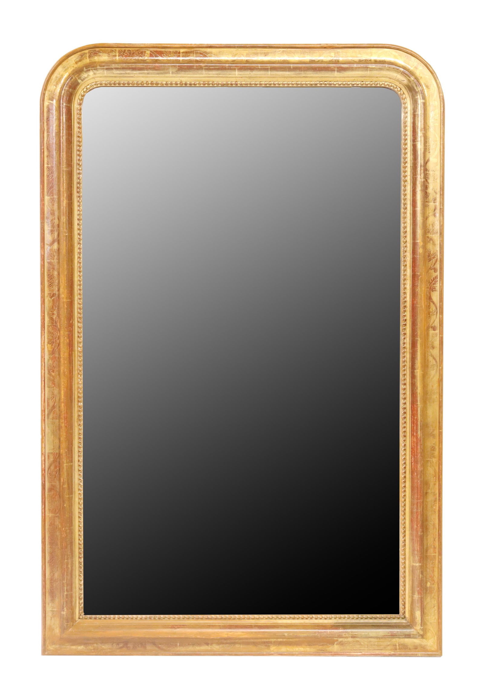 FRENCH LOUIS PHILIPPE PERIOD GILTWOOD MIRROR (1 of 3)