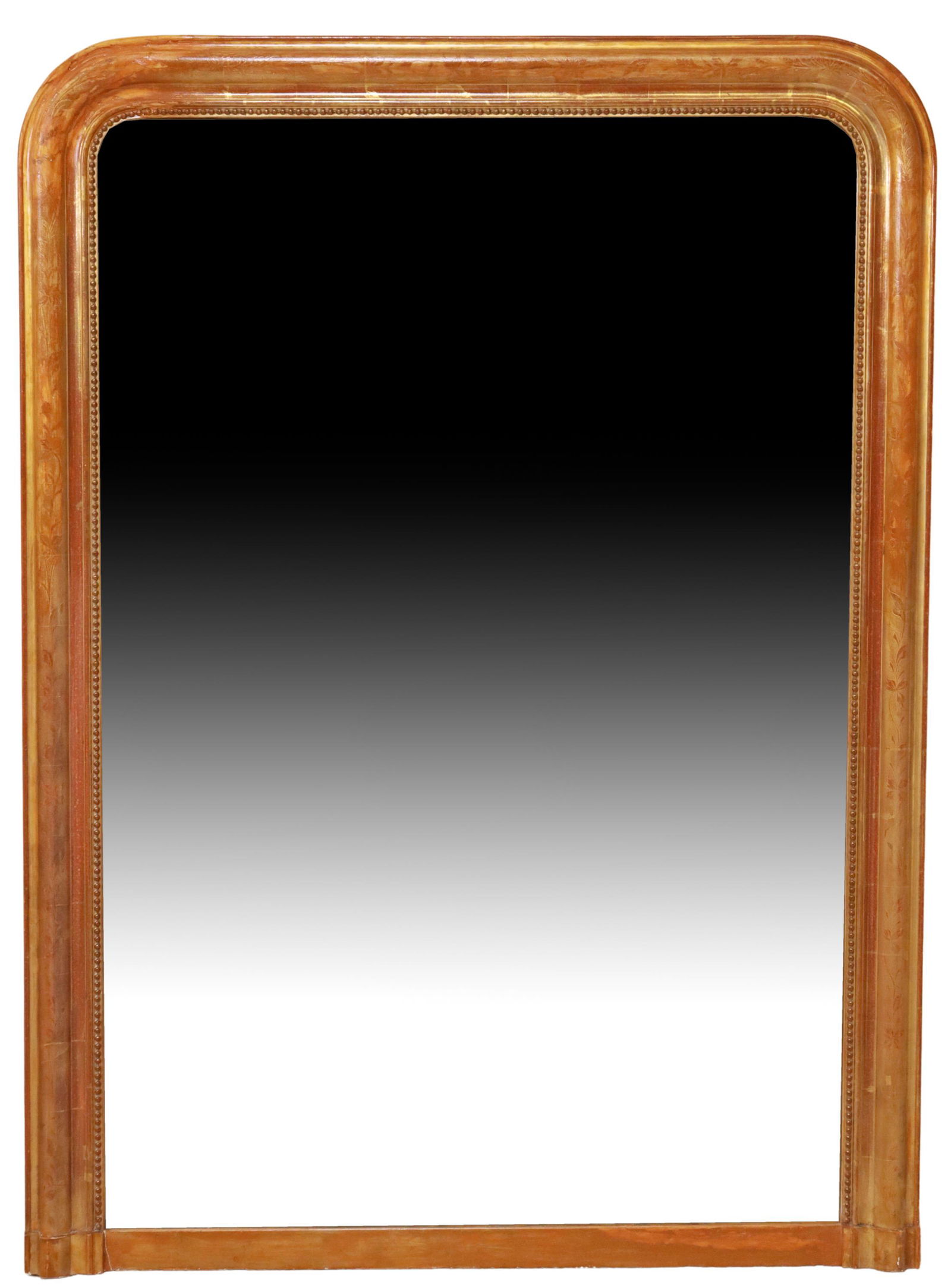 FRENCH LOUIS PHILIPPE PERIOD GILTWOOD MIRROR (1 of 3)